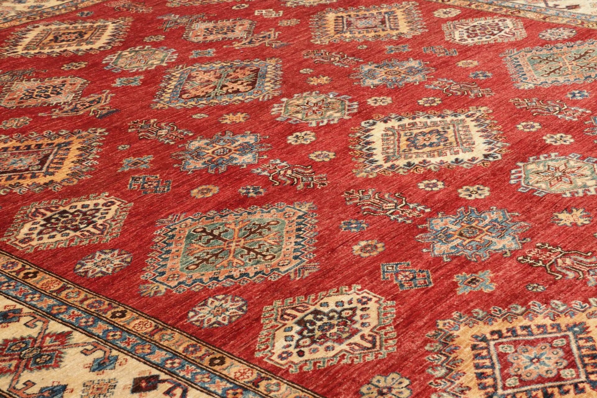 kazak-teppich-273-x-363-cm-geometrische-muster-handgeknupft-6 Kazak Orientteppich 273 × 363 cm aus Wolle, handgeknüpft