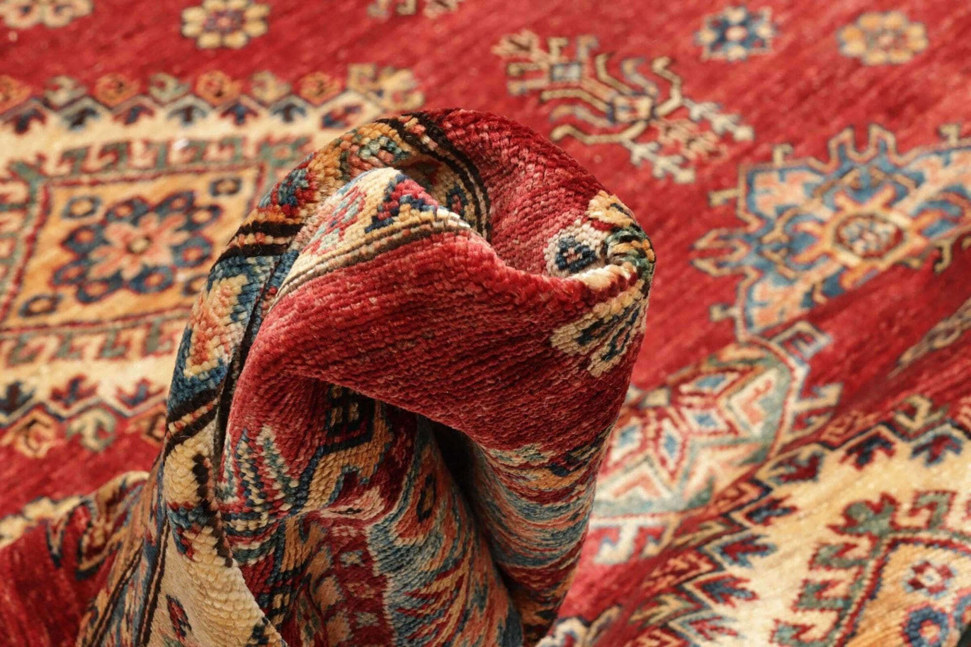 kazak-teppich-273-x-363-cm-geometrische-muster-handgeknupft-8 Kazak Orientteppich 273 × 363 cm aus Wolle, handgeknüpft