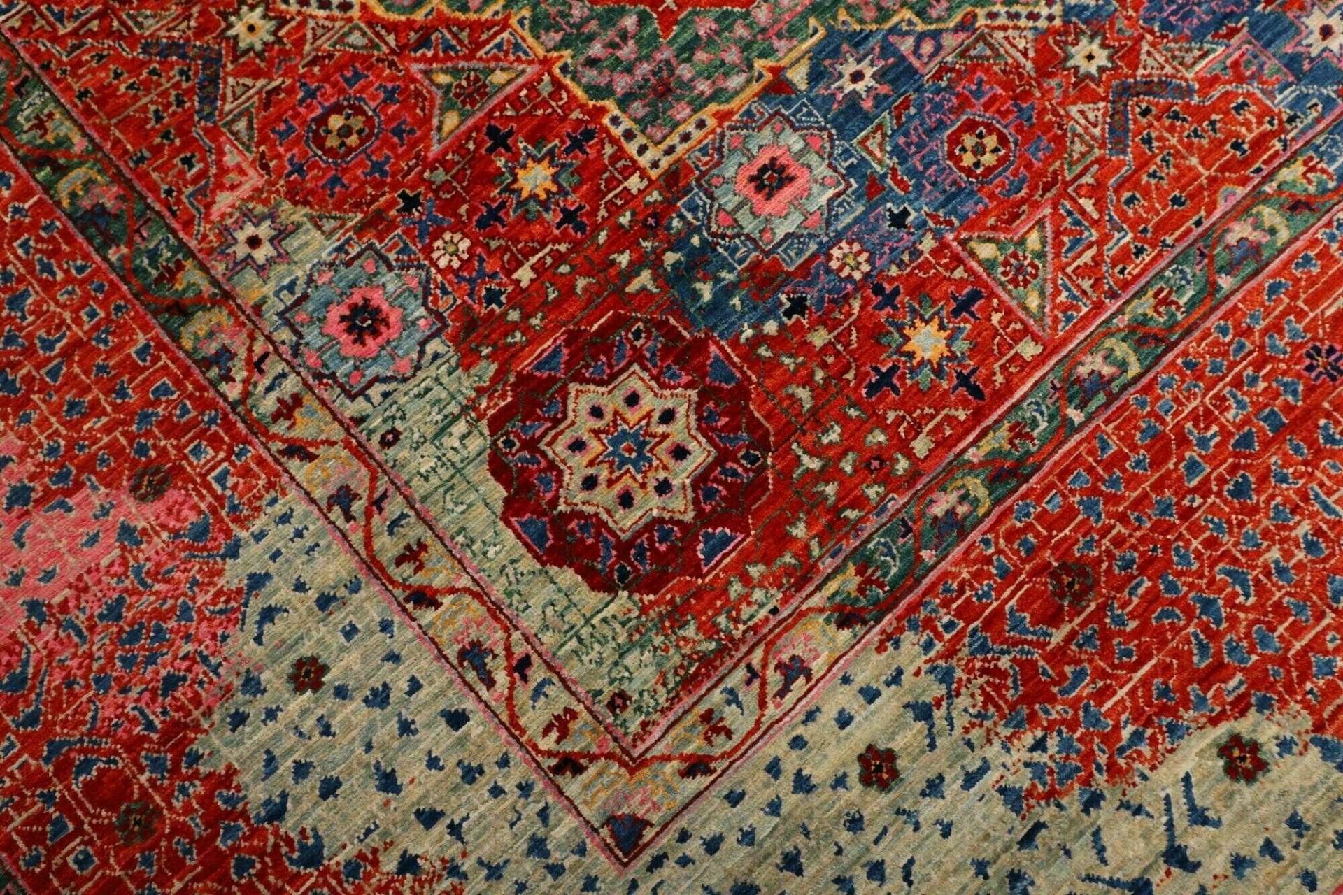 mamluk-orientteppich-277-x-353-cm-handgeknupft-seide-wolle-5 Mamluk Orientteppich aus Pakistan, 277 × 353 cm