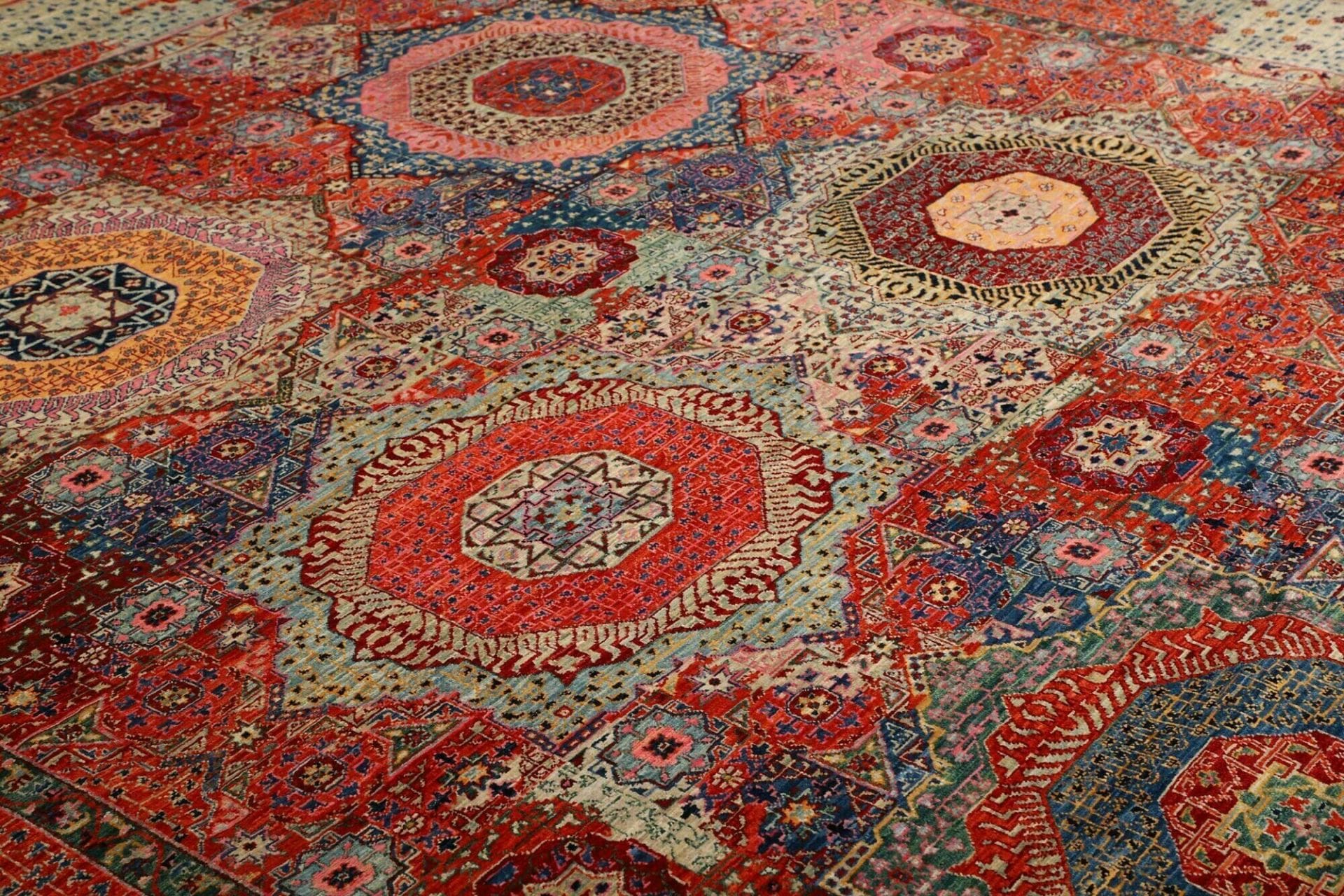 mamluk-orientteppich-277-x-353-cm-handgeknupft-seide-wolle-6 Mamluk Orientteppich aus Pakistan, 277 × 353 cm
