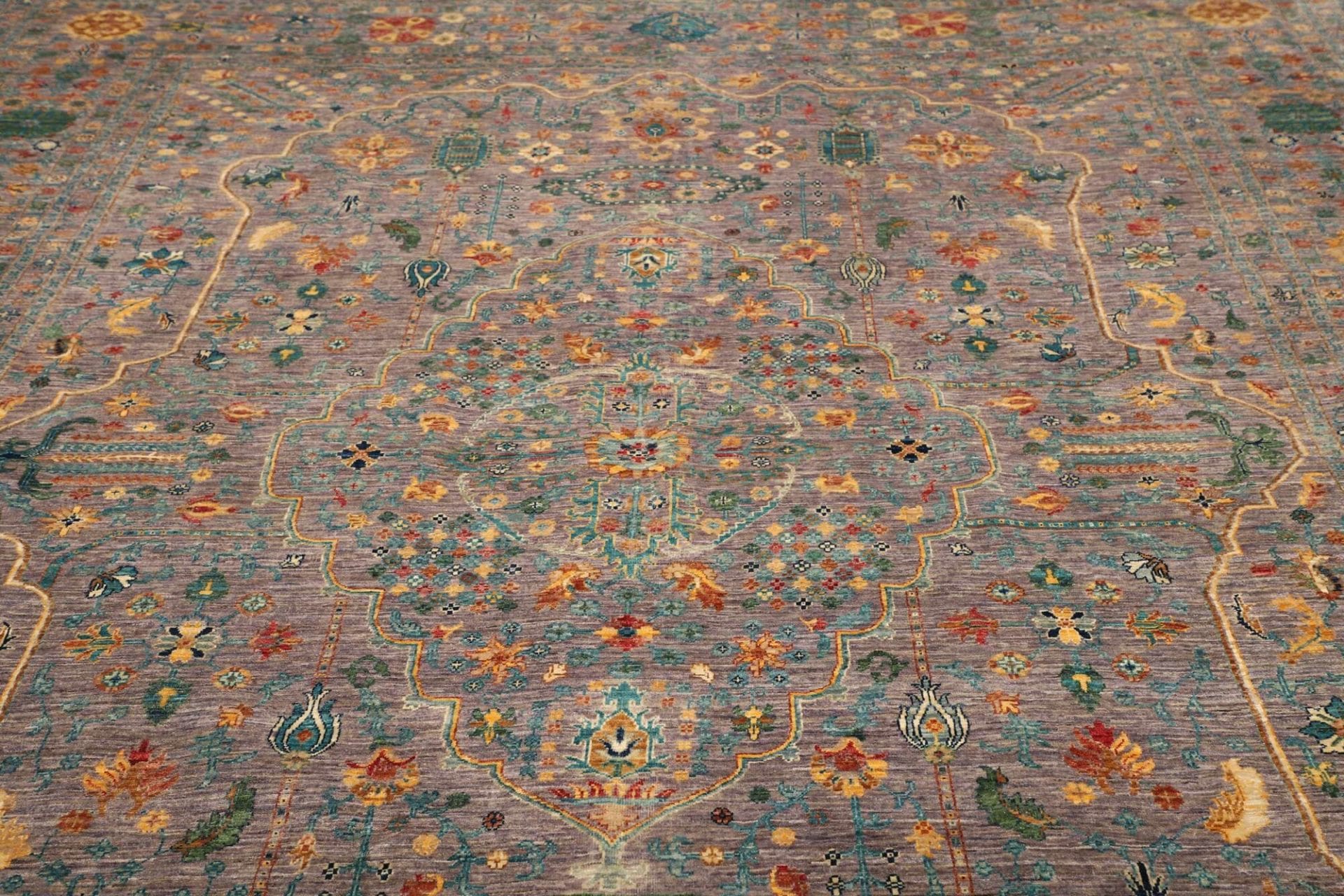Handgeknüpfter Samarkand Orientteppich 269 × 364 cm