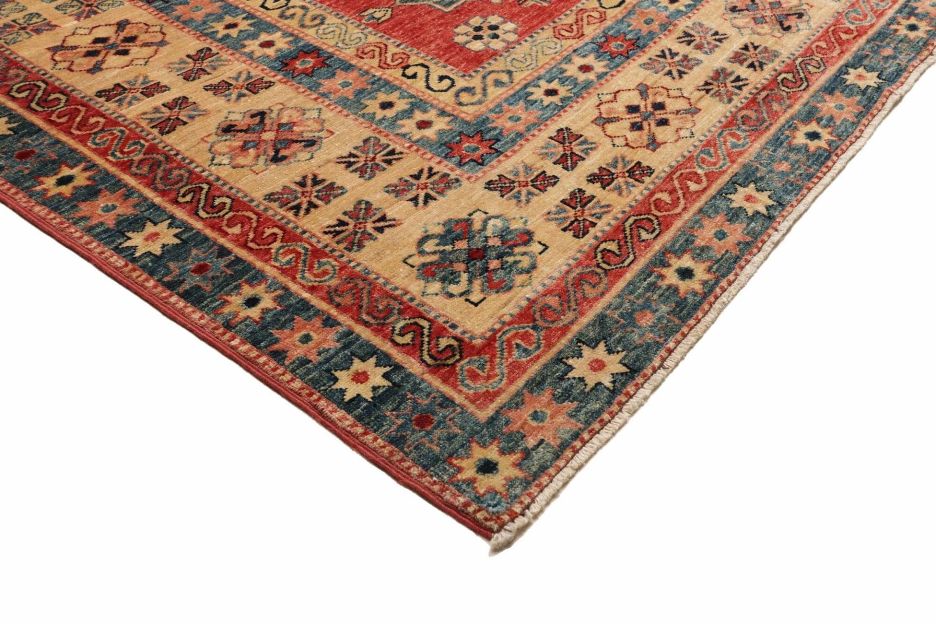 kazak-orientteppich-277-x-374-cm-geometrisches-muster-handgeknupft-4 Kazak Orientteppich 277 × 374 cm aus Wolle, handgeknüpft