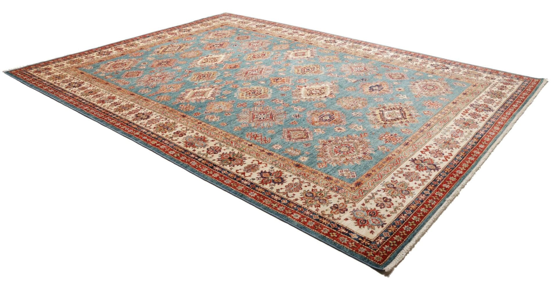 kazak-orientteppich-268-x-355-cm-handgeknupft-geometrische-muster-2 Handgeknüpfter Kazak Orientteppich 268 × 355 cm