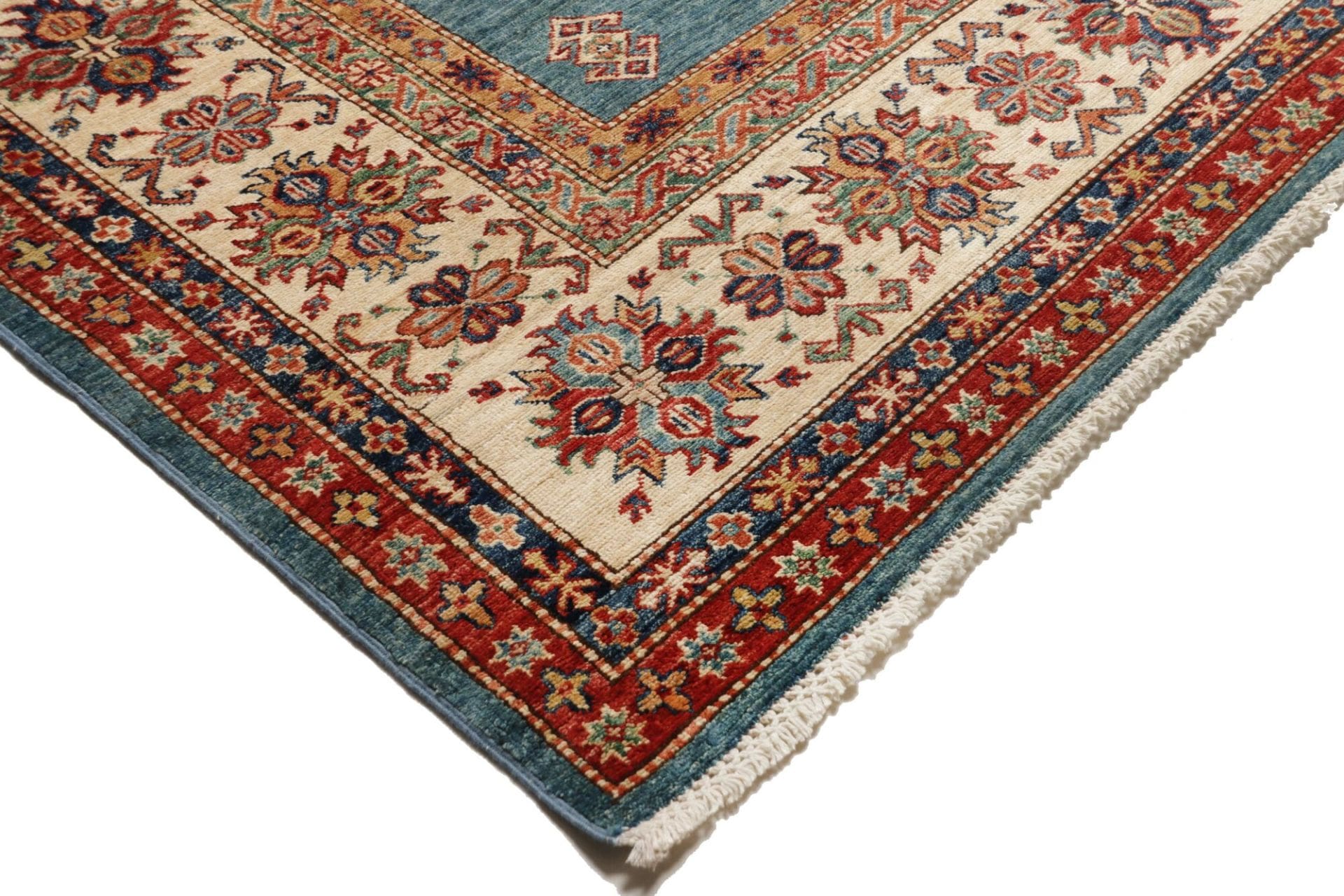 kazak-orientteppich-268-x-355-cm-handgeknupft-geometrische-muster-4 Handgeknüpfter Kazak Orientteppich 268 × 355 cm