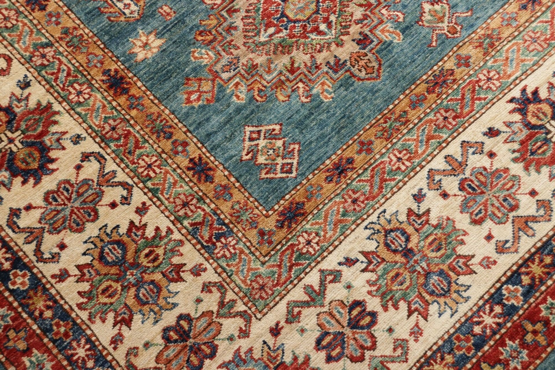 kazak-orientteppich-268-x-355-cm-handgeknupft-geometrische-muster-5 Handgeknüpfter Kazak Orientteppich 268 × 355 cm