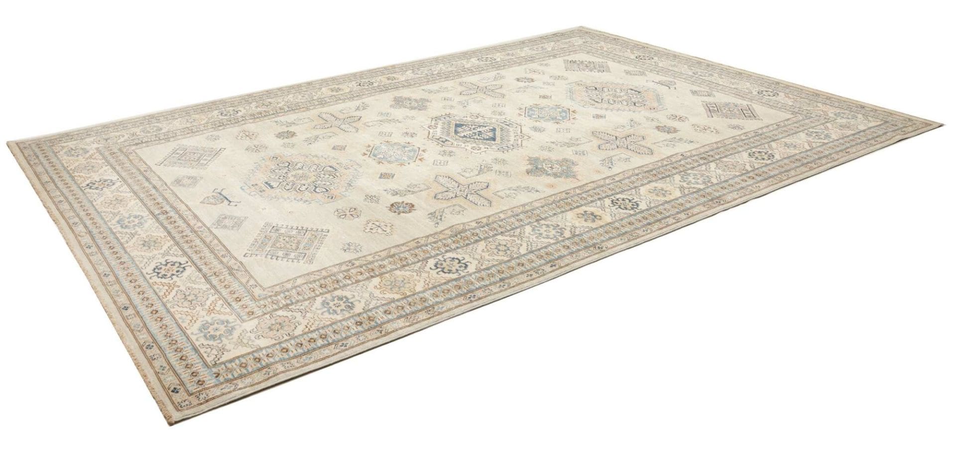 kazak-orientteppich-267-x-375-cm-handgeknupft-geometrisches-muster-1 Kazak Orientteppich 267 × 375 cm aus Wolle, handgeknüpft