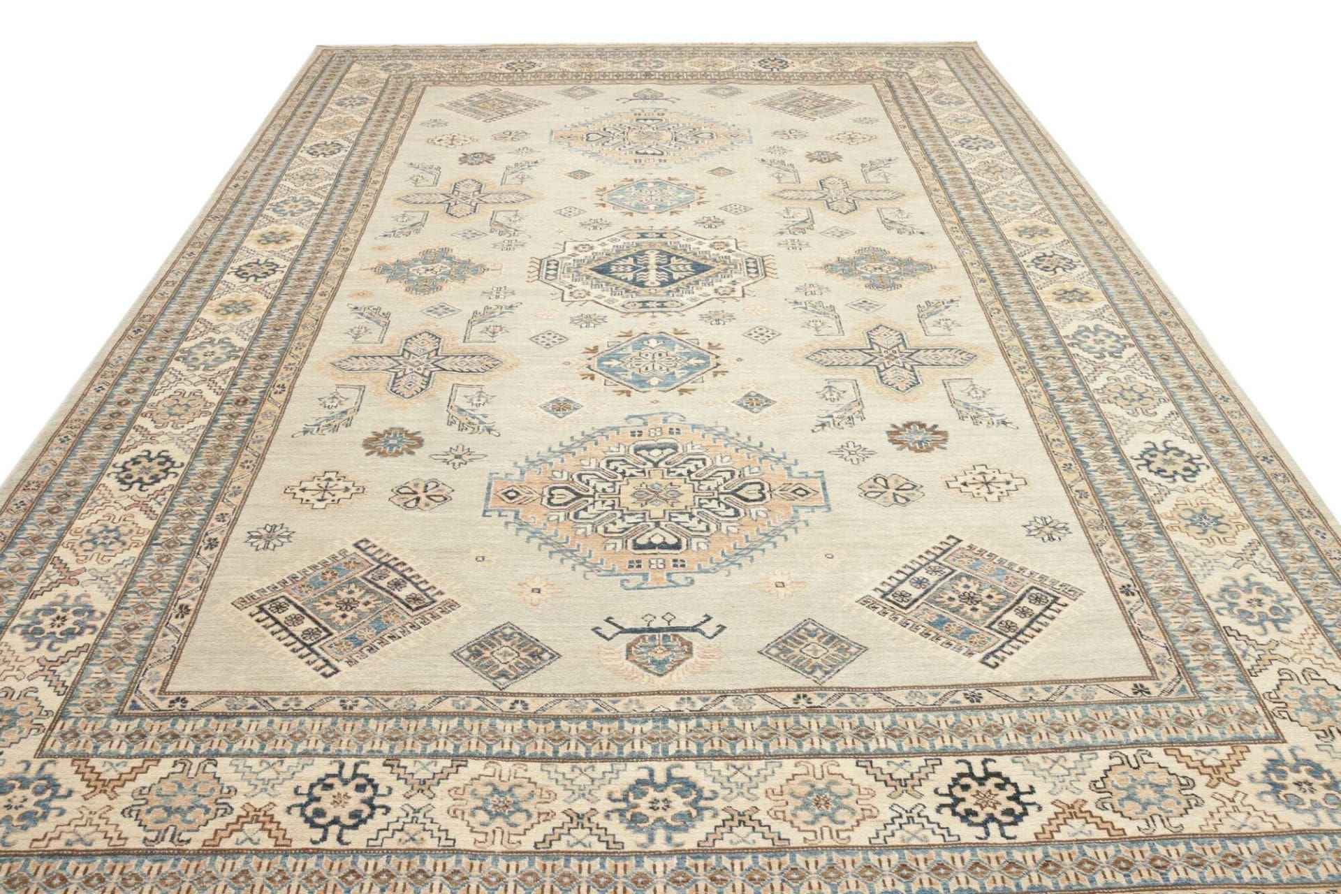 kazak-orientteppich-267-x-375-cm-handgeknupft-geometrisches-muster-3 Kazak Orientteppich 267 × 375 cm aus Wolle, handgeknüpft