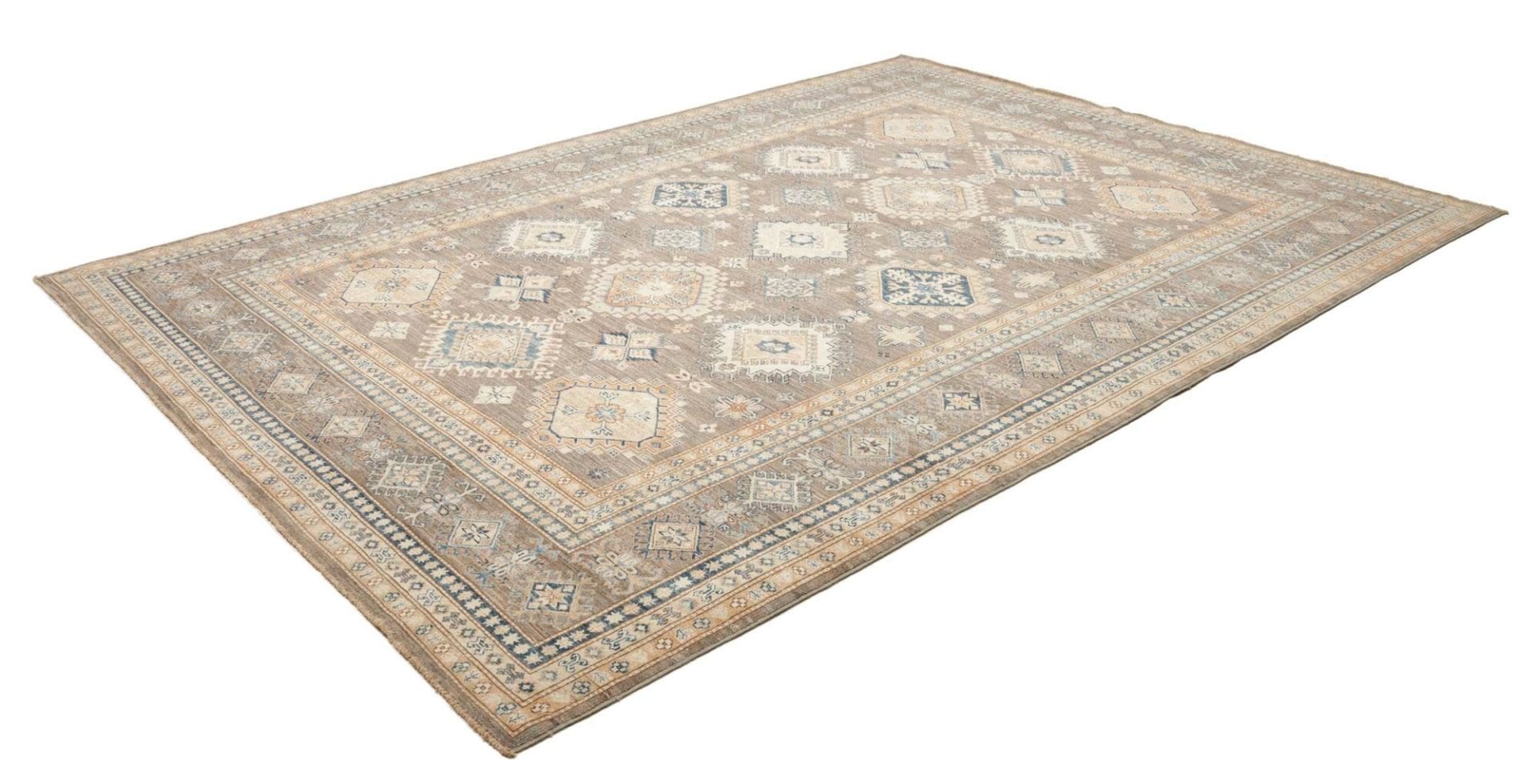 kazak-teppich-249-x-332-cm-geometrische-muster-handgeknupft-1 Handgeknüpfter Kazak Orientteppich, 249 × 332 cm, Wolle