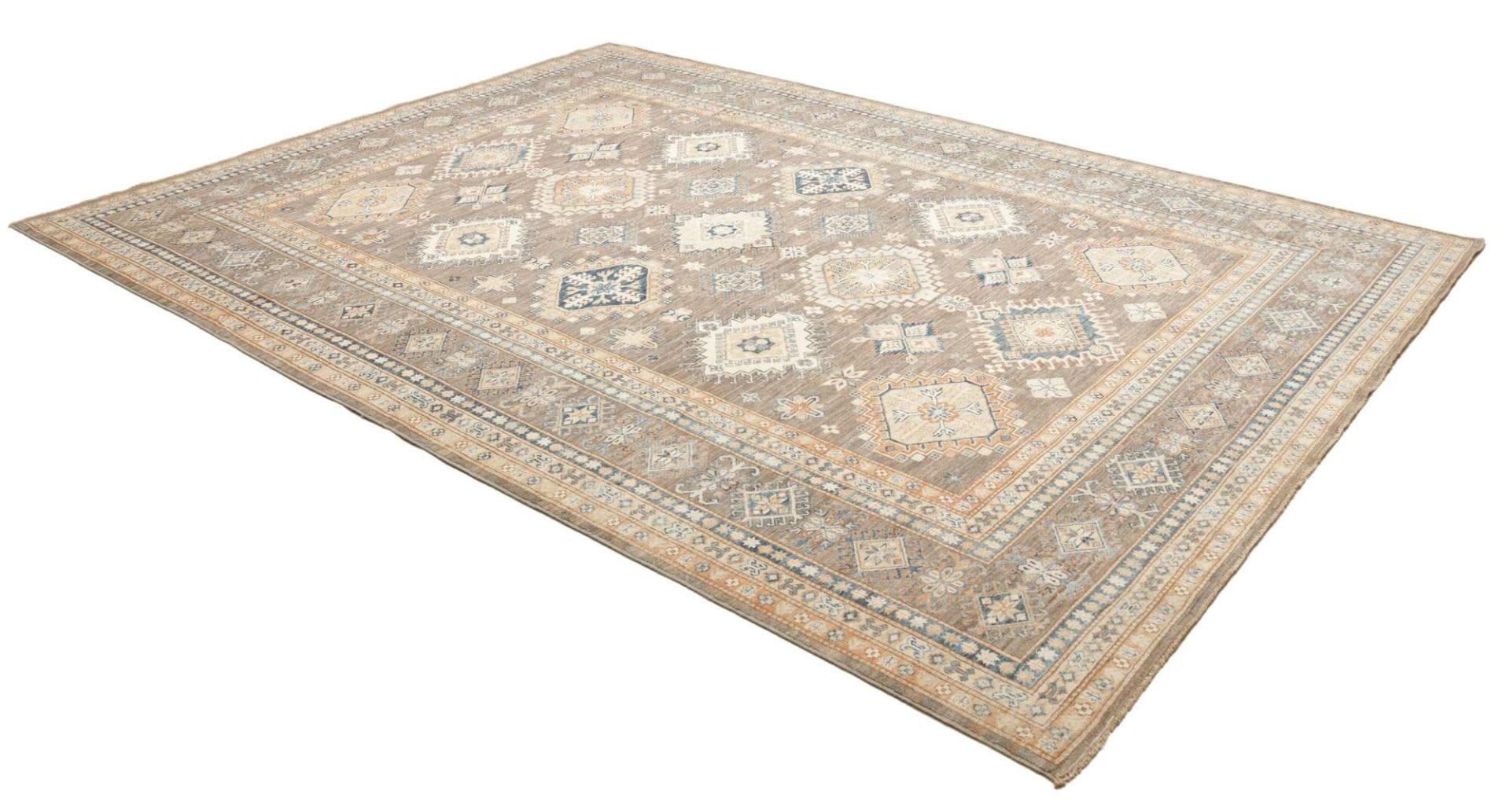 kazak-teppich-249-x-332-cm-geometrische-muster-handgeknupft-2 Handgeknüpfter Kazak Orientteppich, 249 × 332 cm, Wolle
