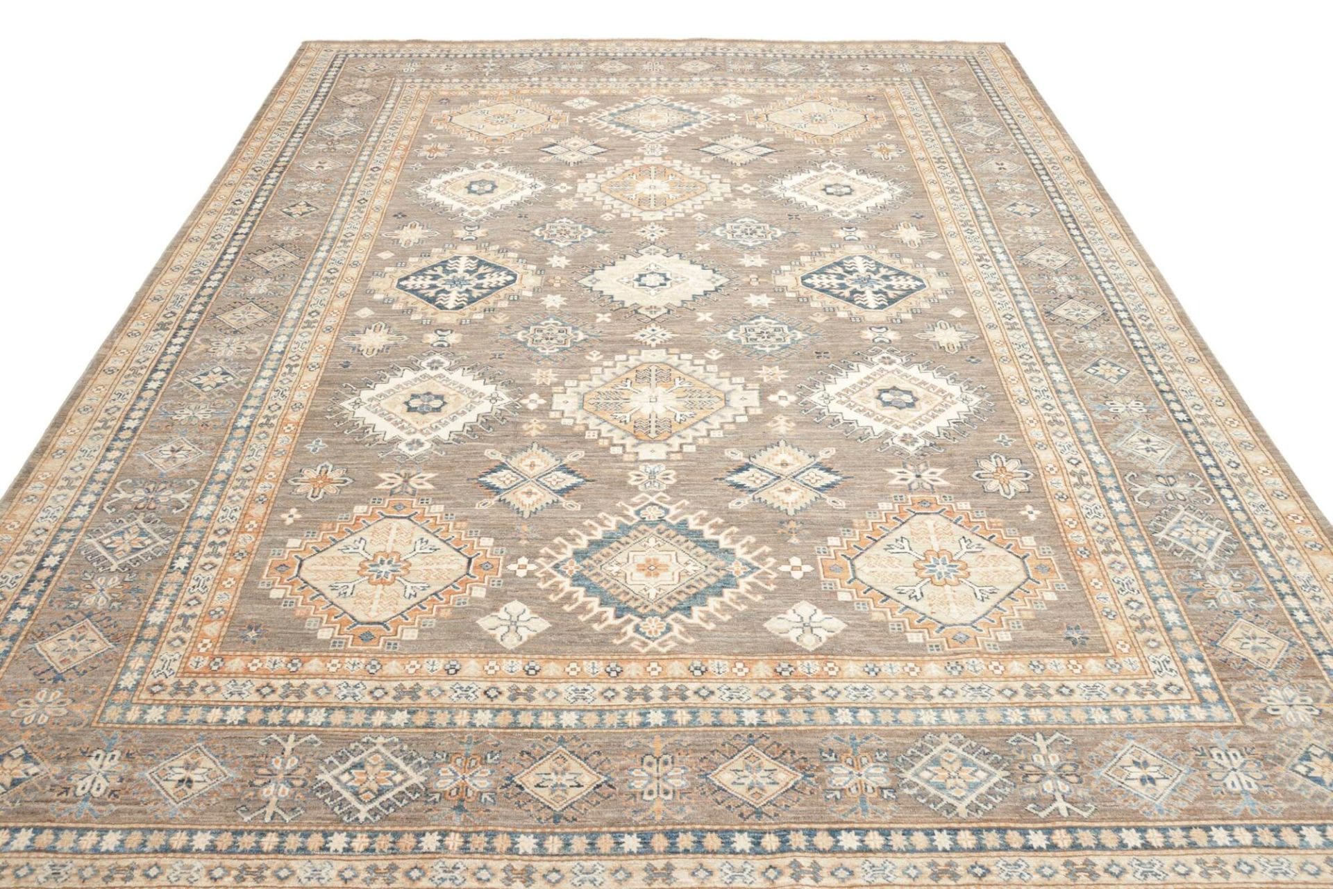 kazak-teppich-249-x-332-cm-geometrische-muster-handgeknupft-3 Handgeknüpfter Kazak Orientteppich, 249 × 332 cm, Wolle