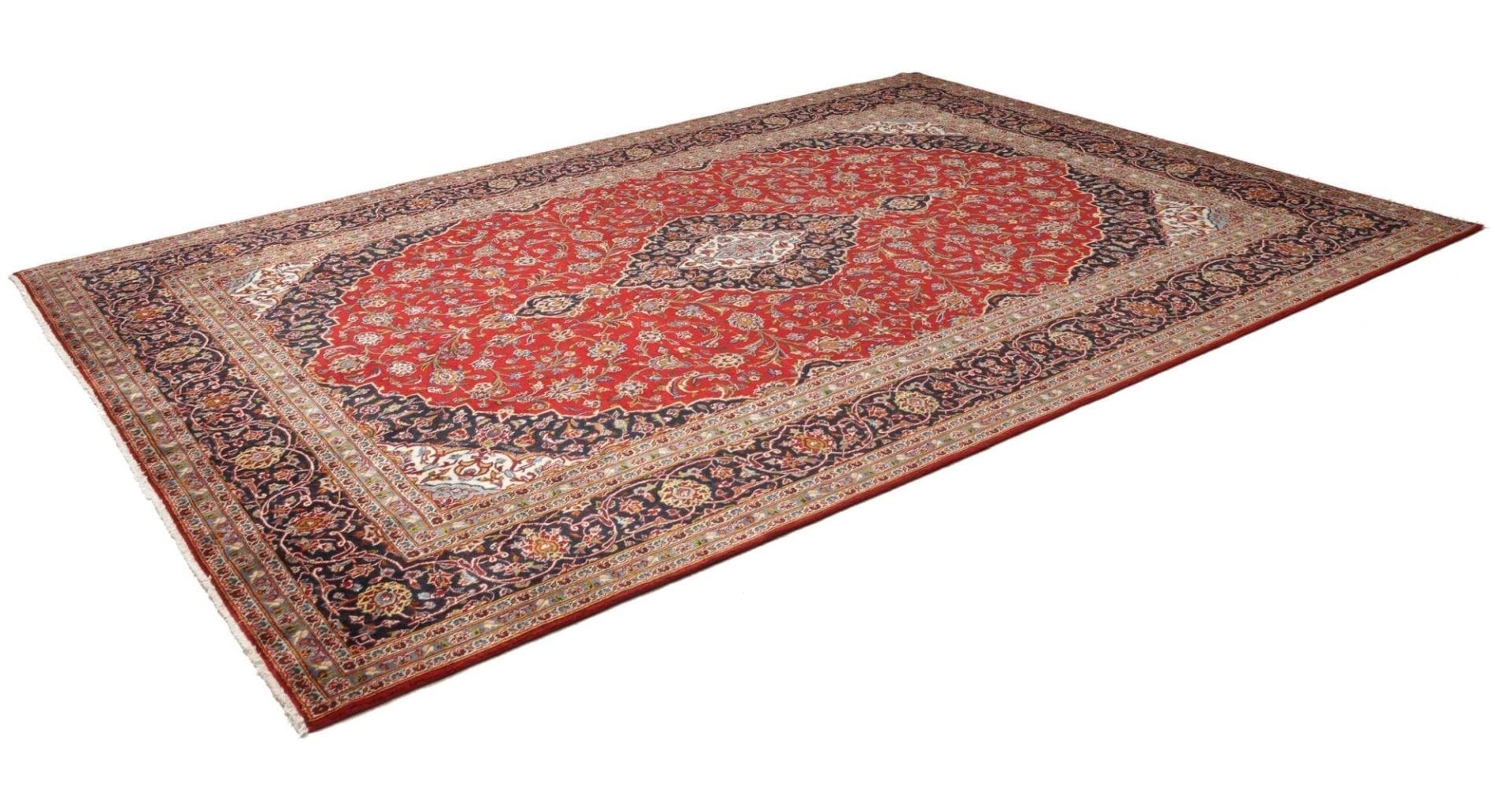 Handgeknüpfter Kashan Perserteppich, 246 × 342 cm, Wolle