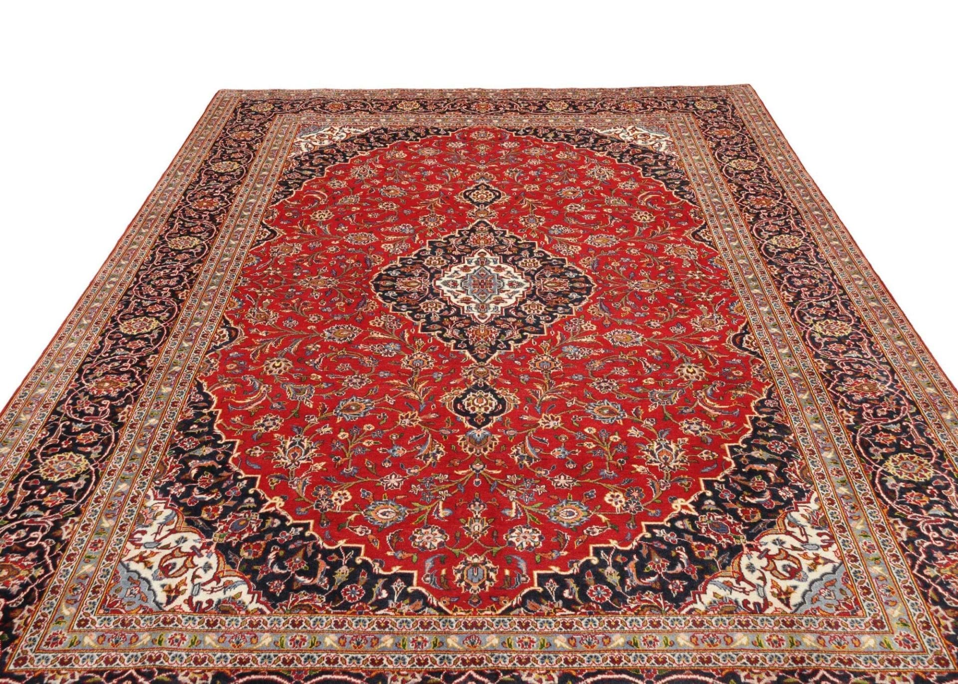Handgeknüpfter Kashan Perserteppich, 246 × 342 cm, Wolle
