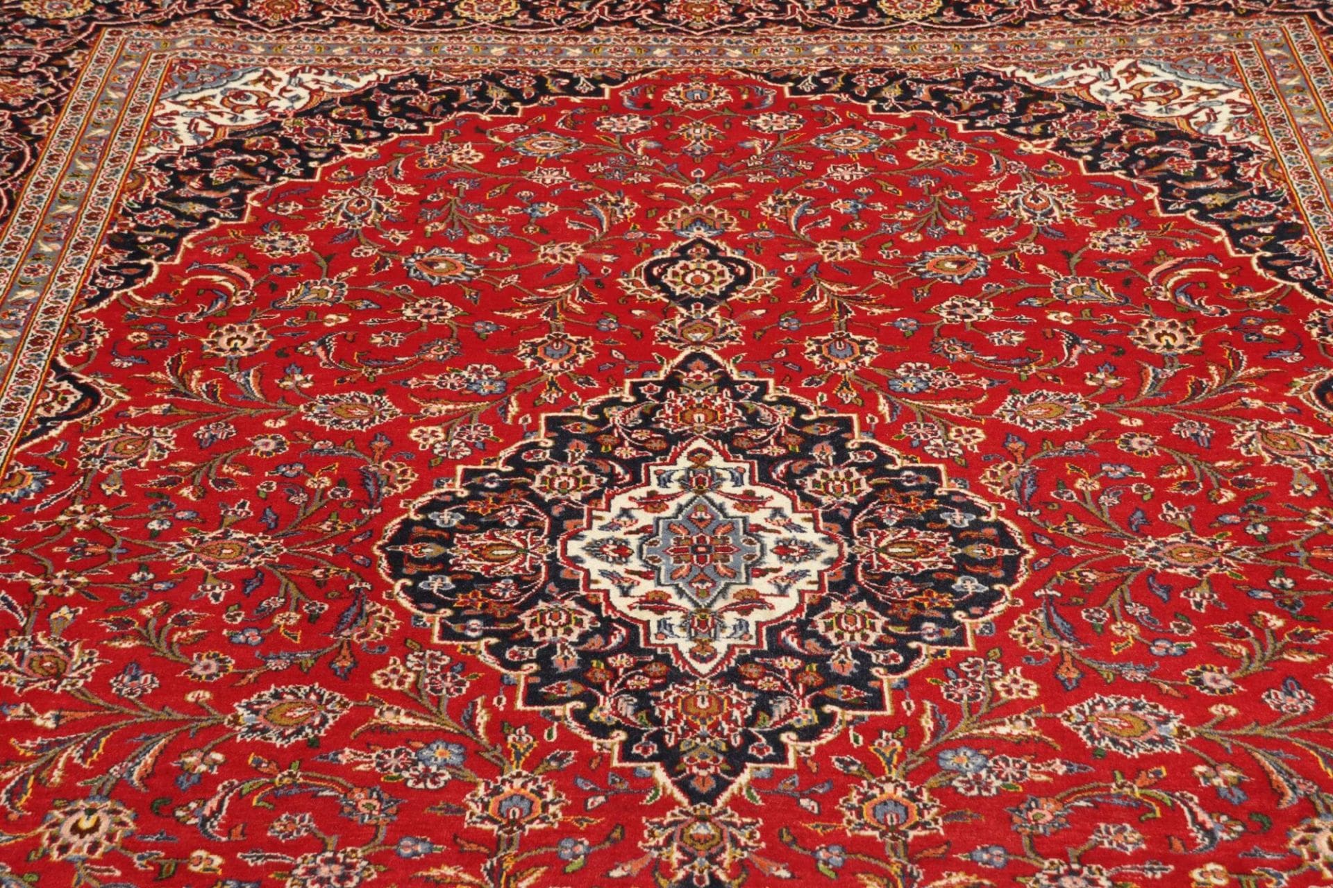 Handgeknüpfter Kashan Perserteppich, 246 × 342 cm, Wolle
