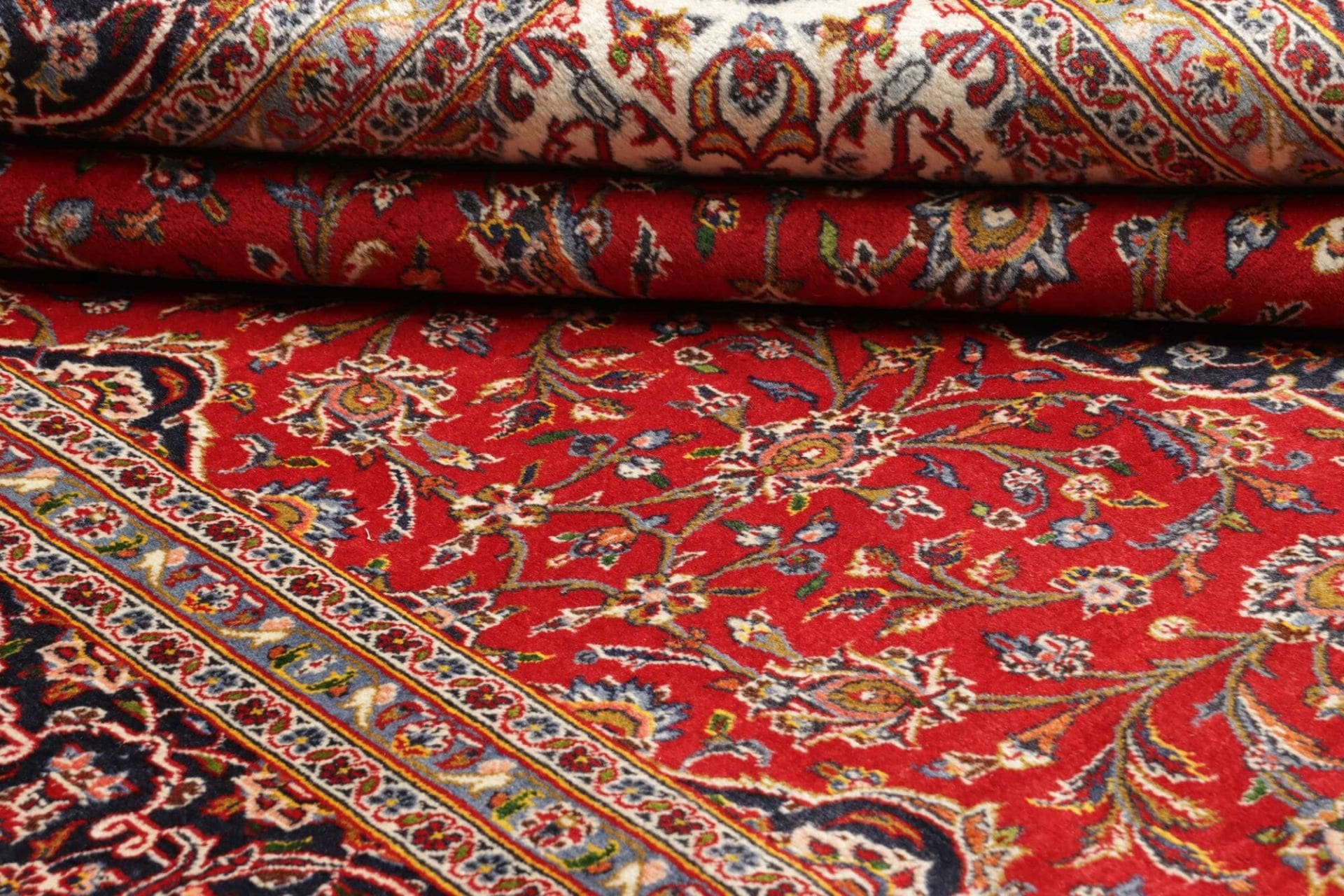 Handgeknüpfter Kashan Perserteppich, 246 × 342 cm, Wolle