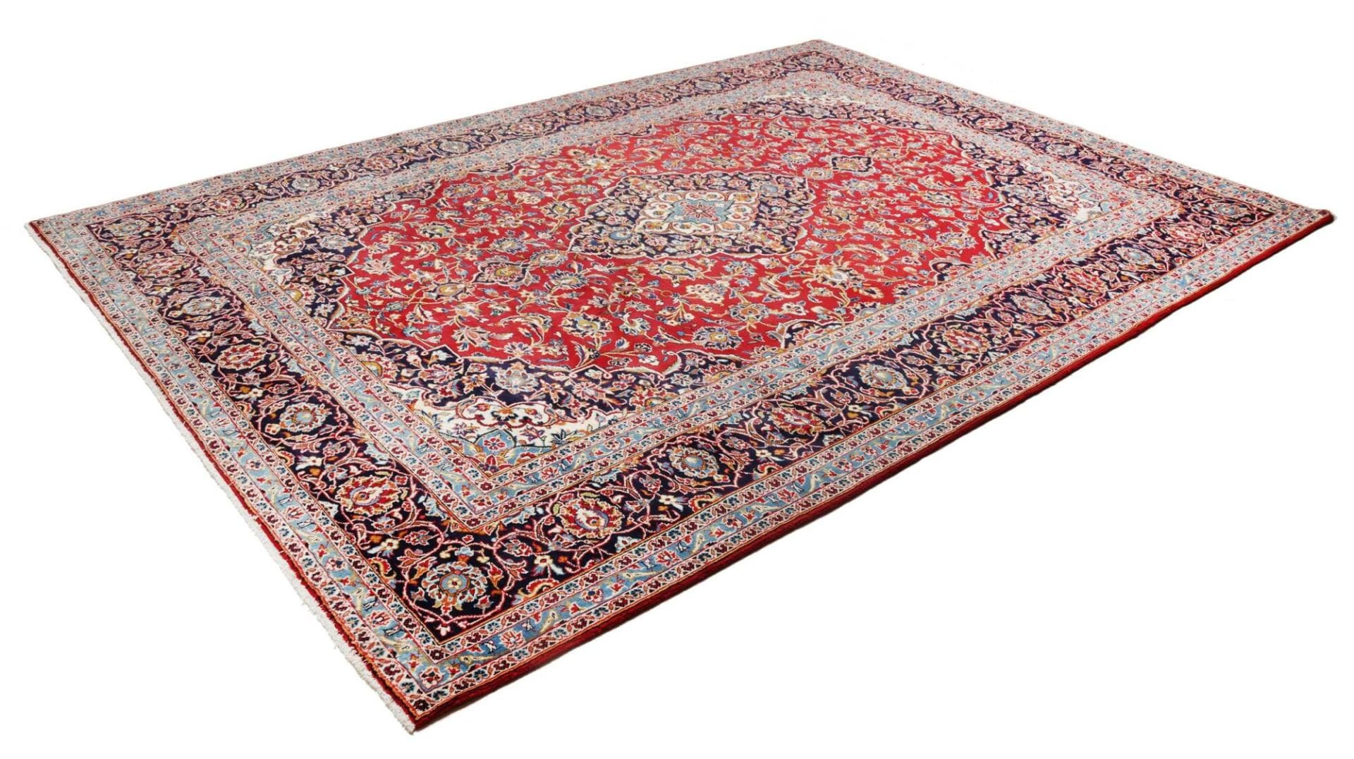 Kashan Perserteppich 257 × 356 cm aus Wolle, handgeknüpft