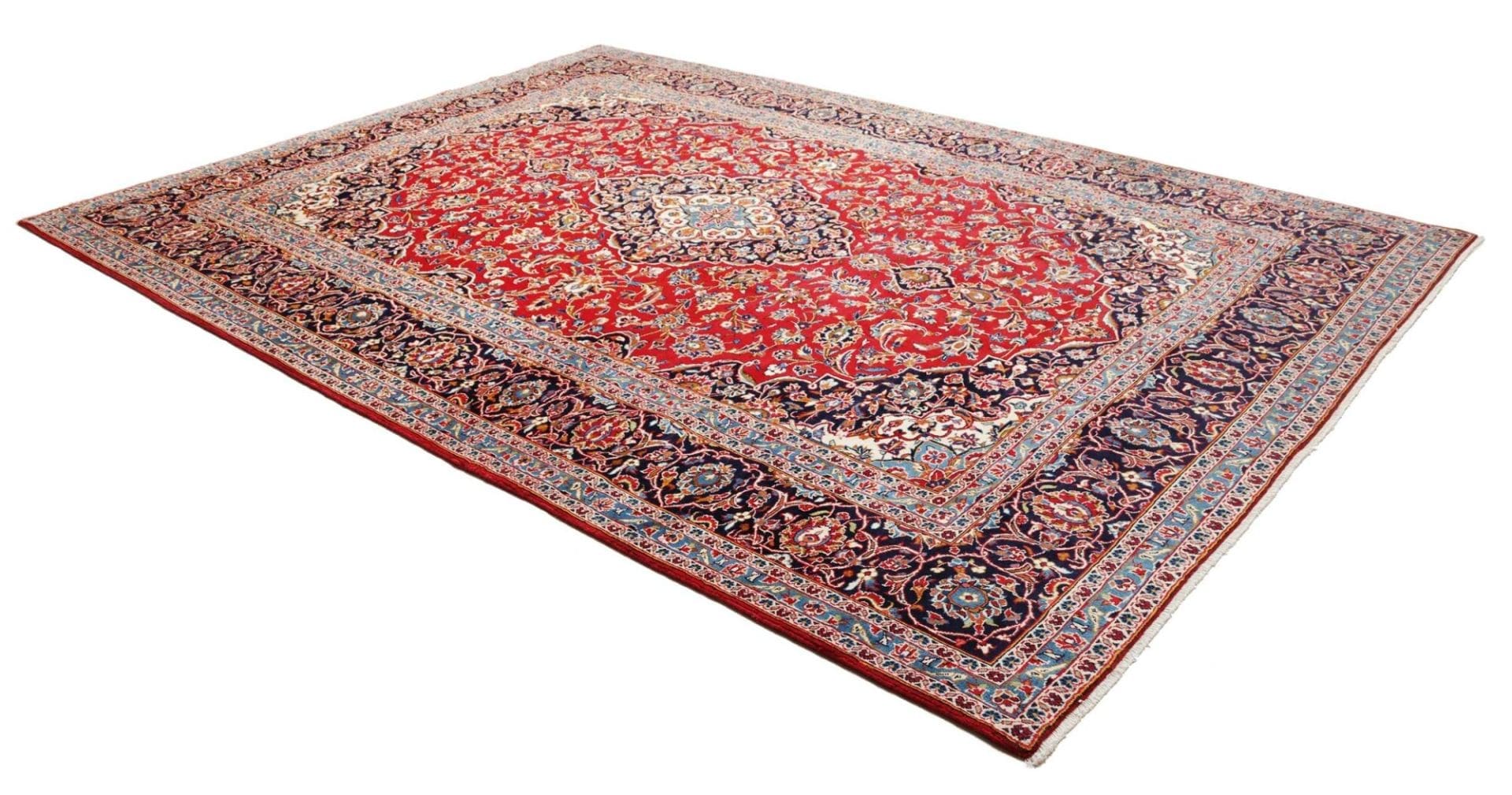 Kashan Perserteppich 257 × 356 cm aus Wolle, handgeknüpft