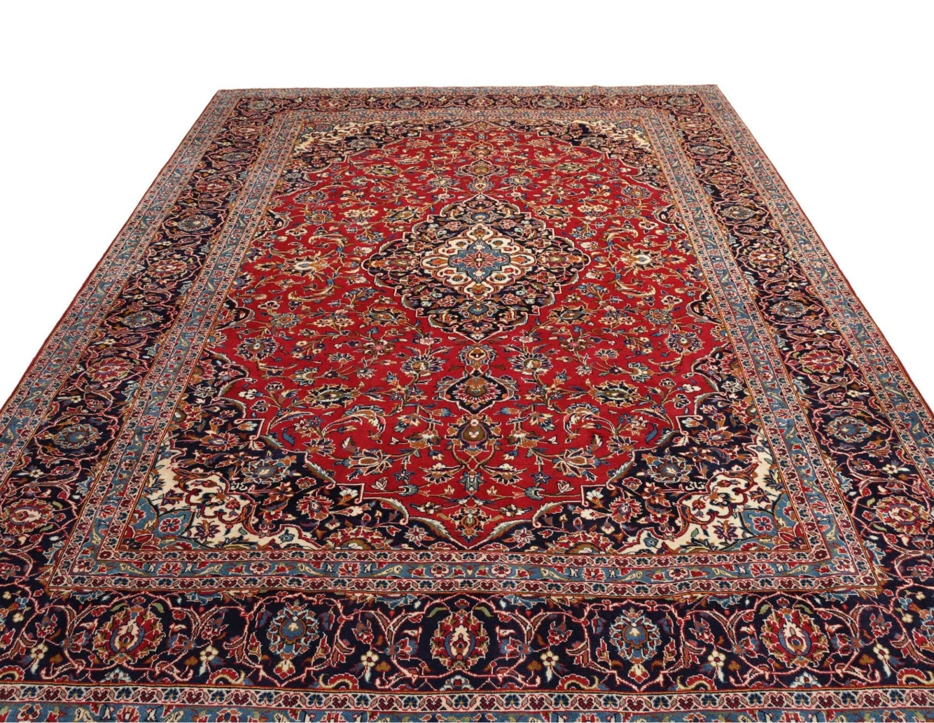 Kashan Perserteppich 257 × 356 cm aus Wolle, handgeknüpft