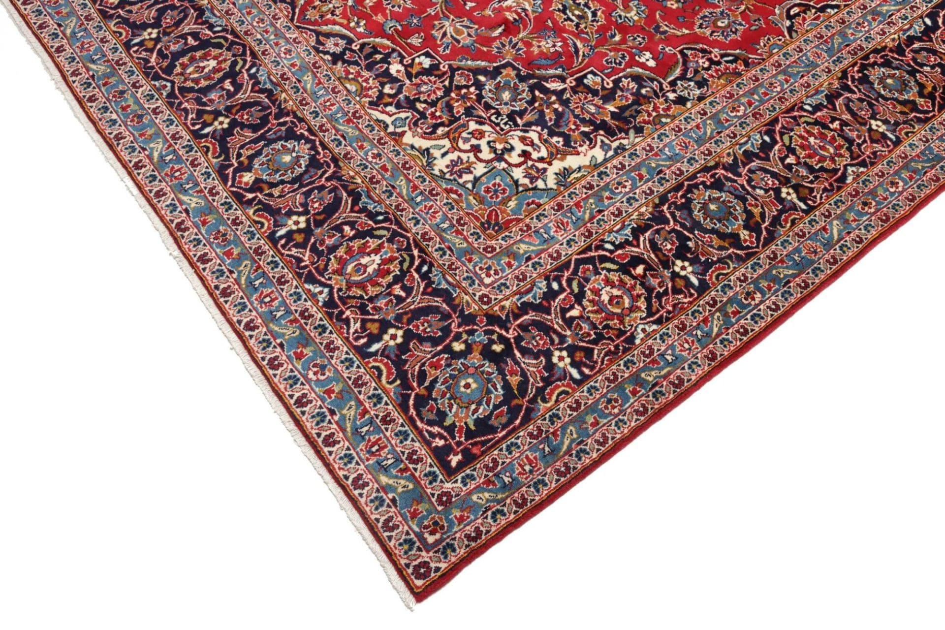 Kashan Perserteppich 257 × 356 cm aus Wolle, handgeknüpft