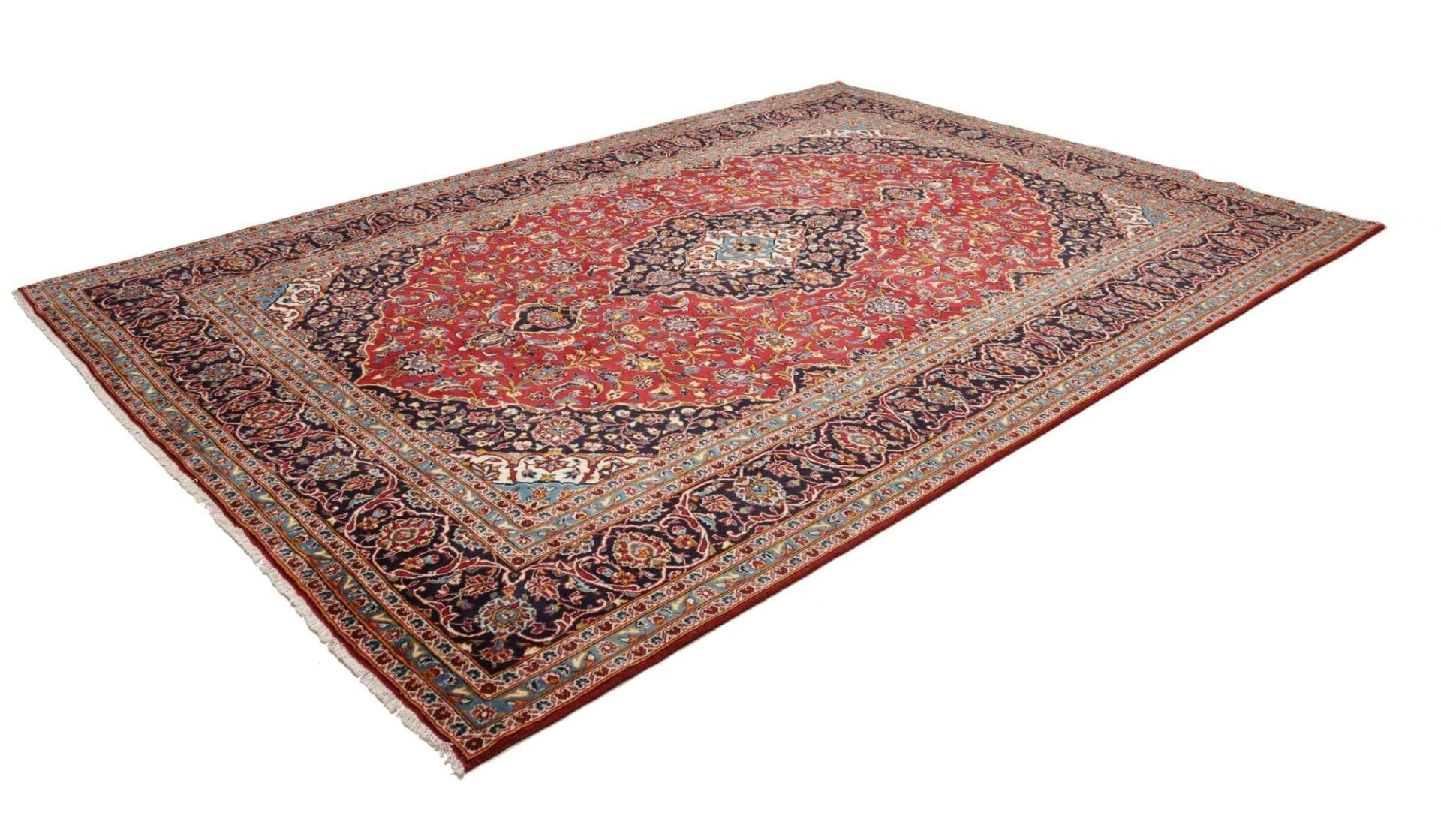Handgeknüpfter Kashan Perserteppich, 253 × 357 cm, Wolle