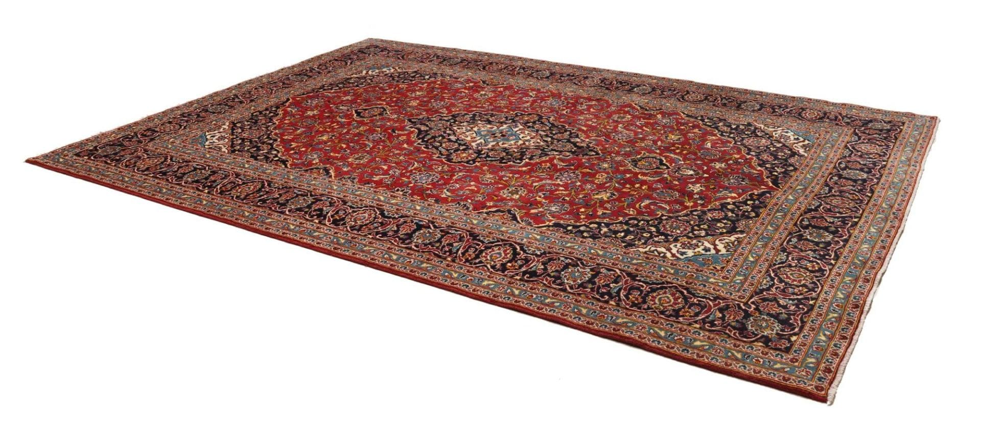 Handgeknüpfter Kashan Perserteppich, 253 × 357 cm, Wolle