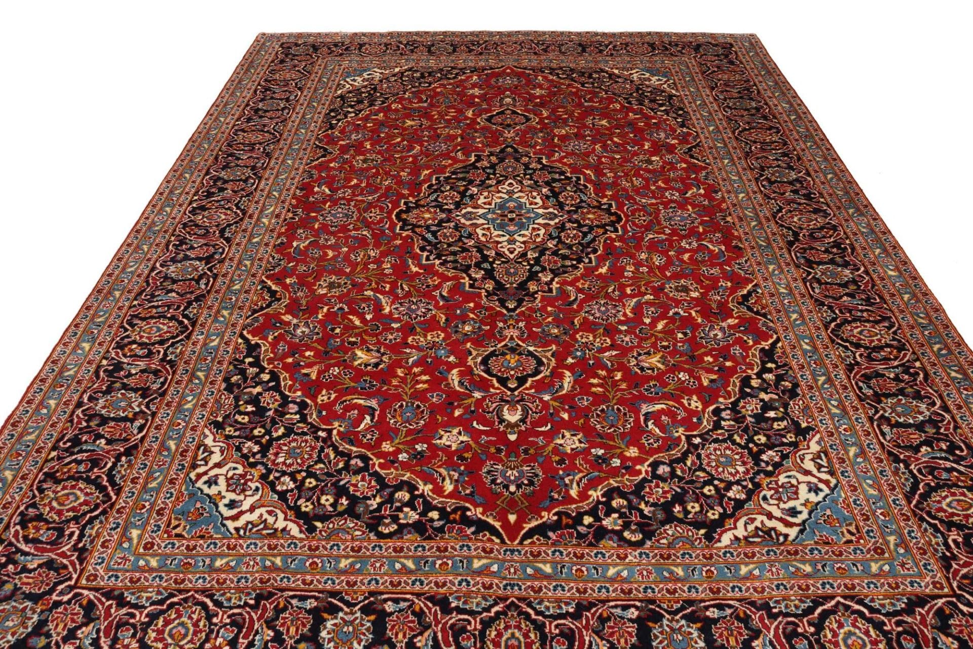 Handgeknüpfter Kashan Perserteppich, 253 × 357 cm, Wolle