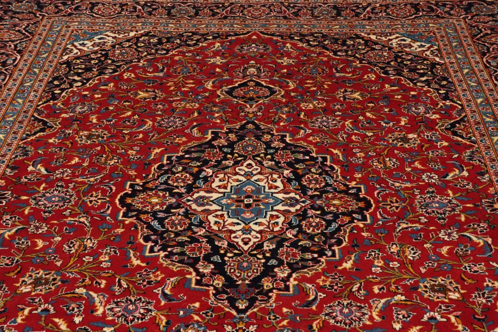 Handgeknüpfter Kashan Perserteppich, 253 × 357 cm, Wolle