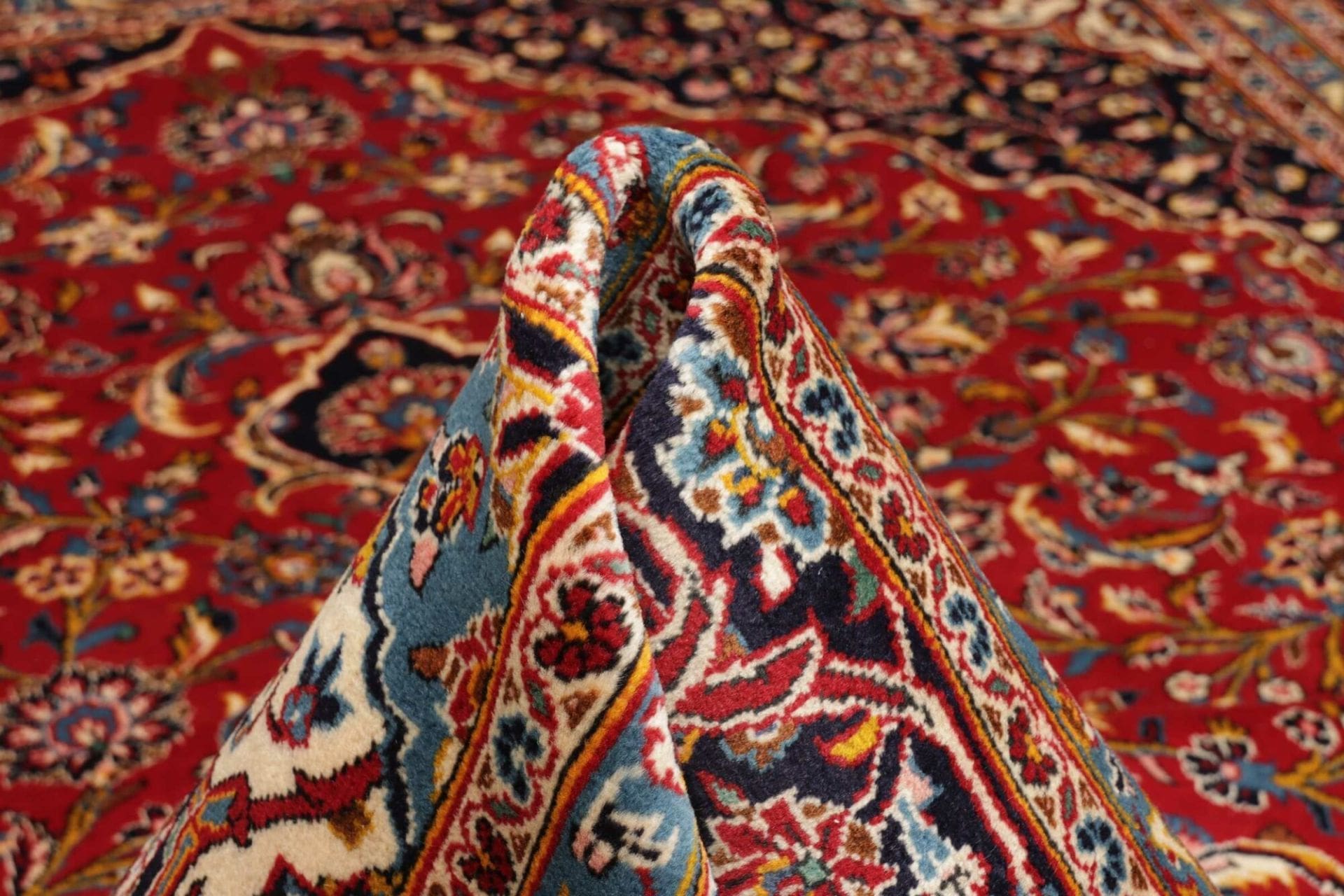 Handgeknüpfter Kashan Perserteppich, 253 × 357 cm, Wolle