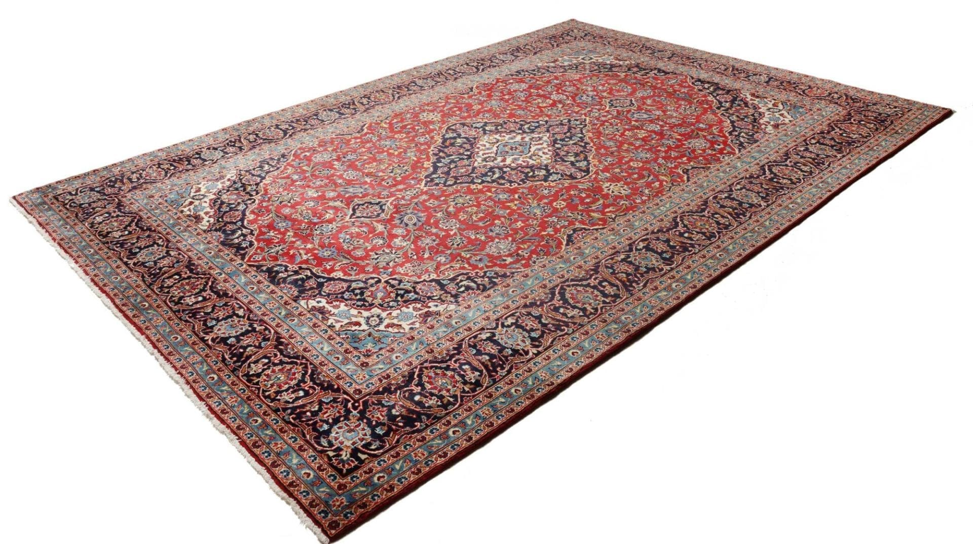 Kashan Perserteppich 253 × 360 cm aus Wolle, handgeknüpft