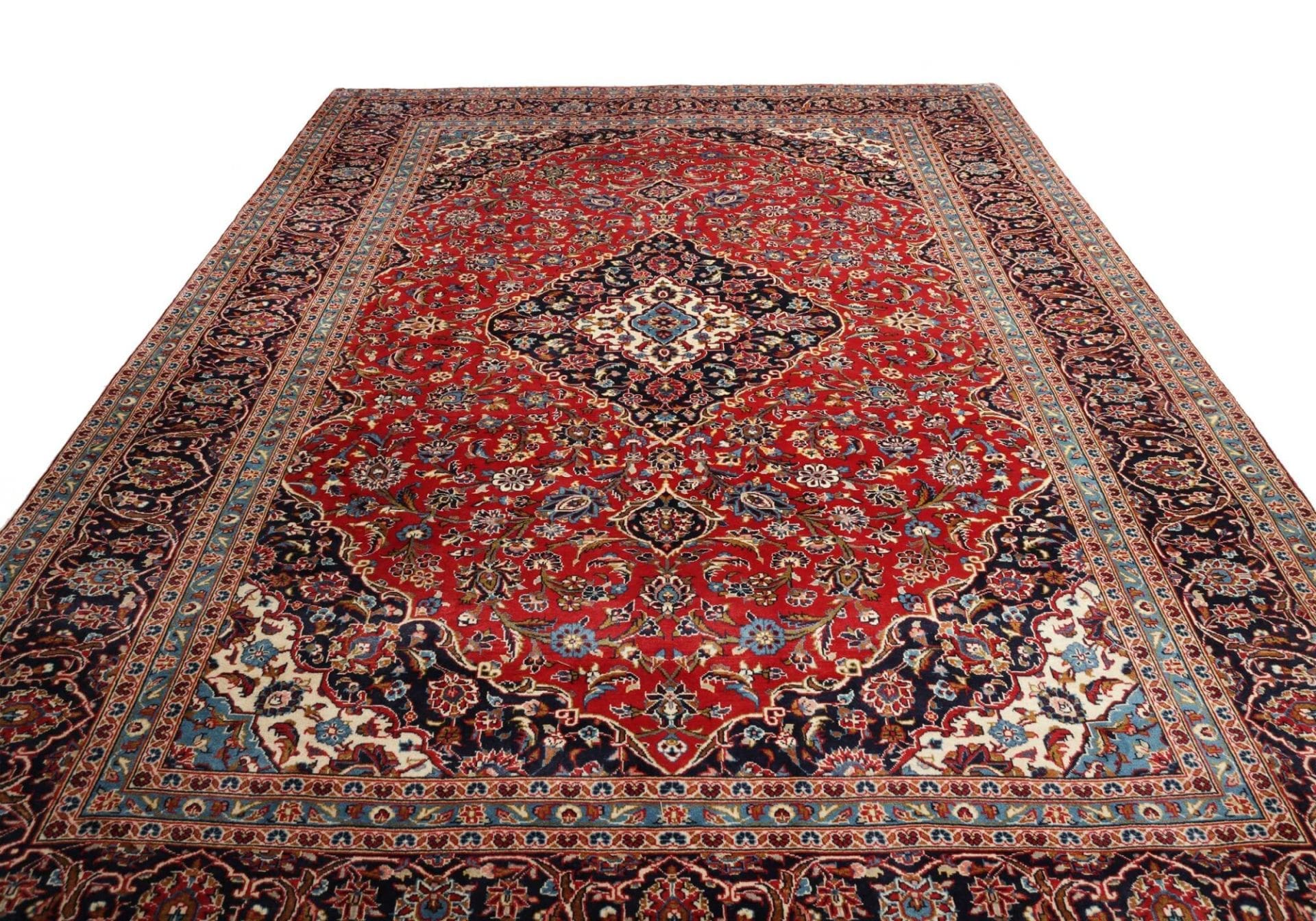 Kashan Perserteppich 253 × 360 cm aus Wolle, handgeknüpft