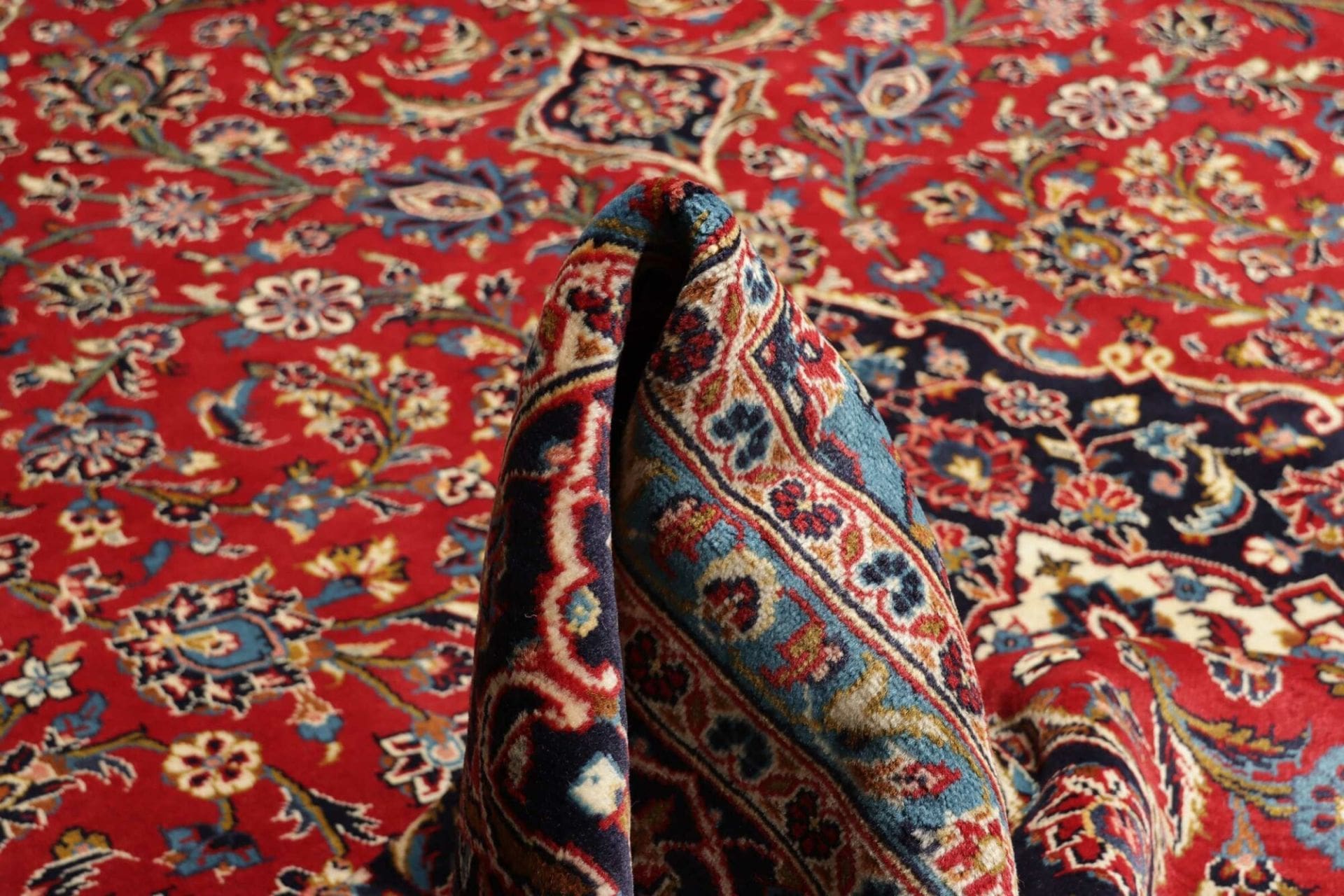 Kashan Perserteppich 253 × 360 cm aus Wolle, handgeknüpft