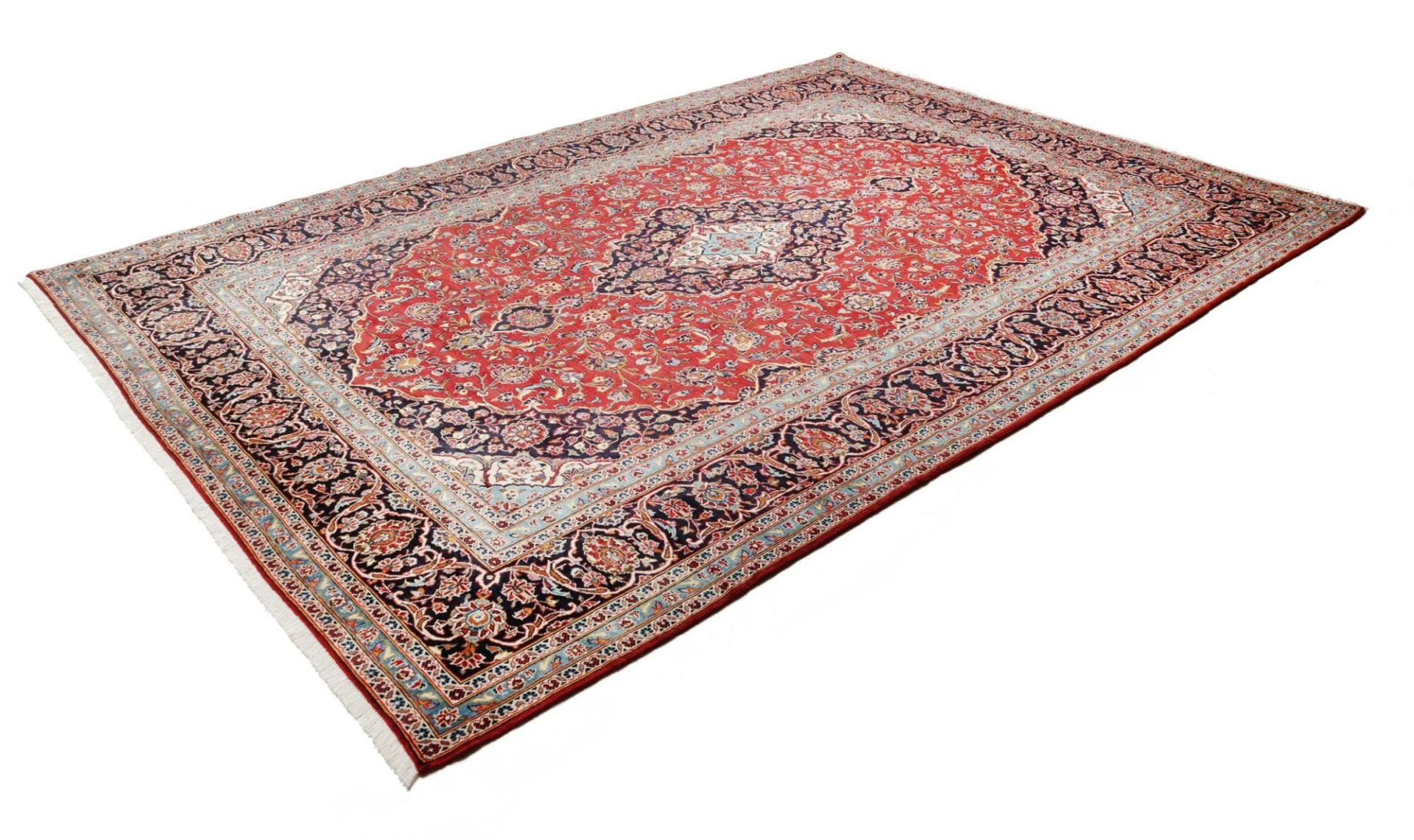 Handgeknüpfter Kashan Perserteppich, 249 × 354 cm, Wolle