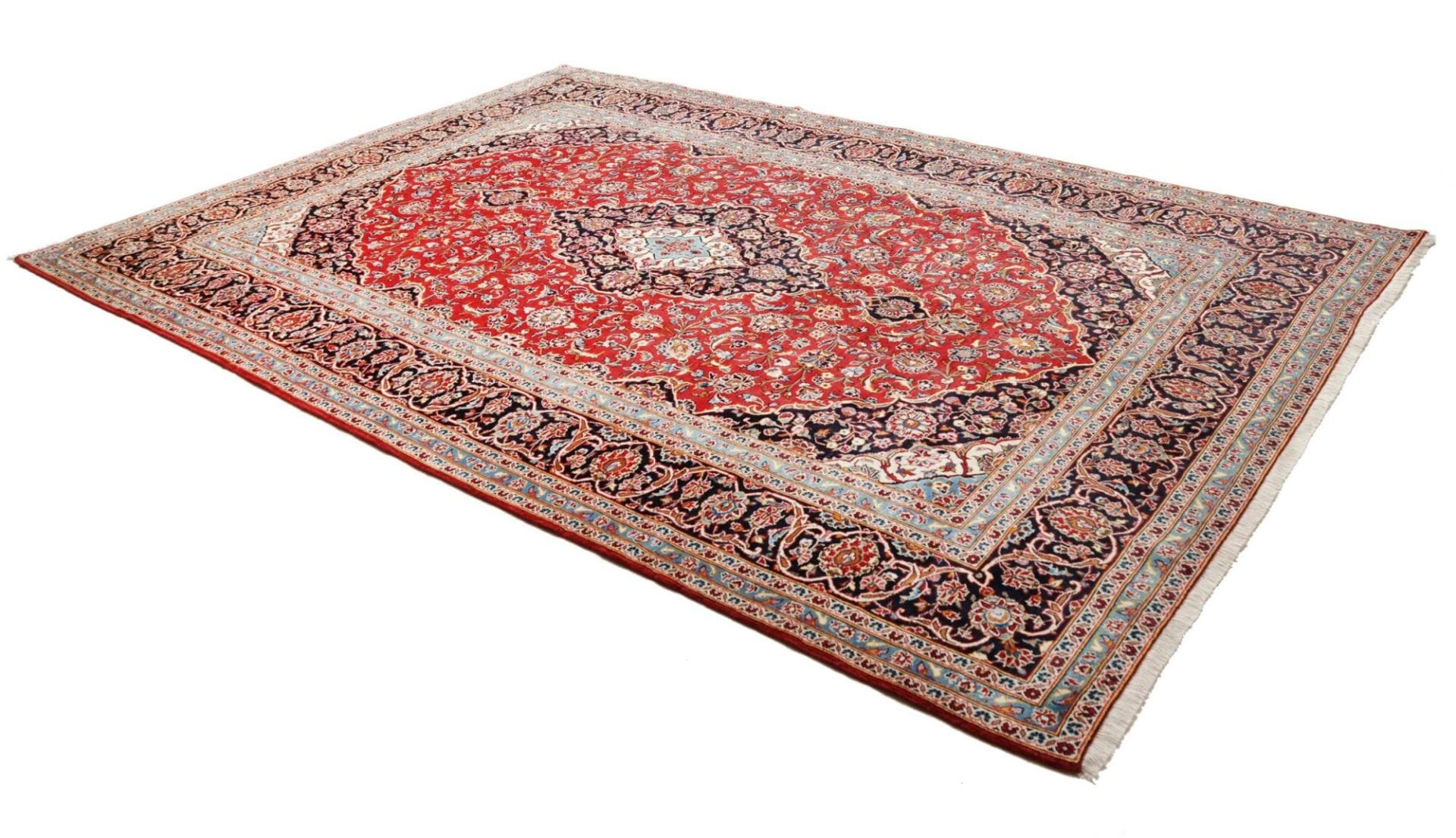 Handgeknüpfter Kashan Perserteppich, 249 × 354 cm, Wolle