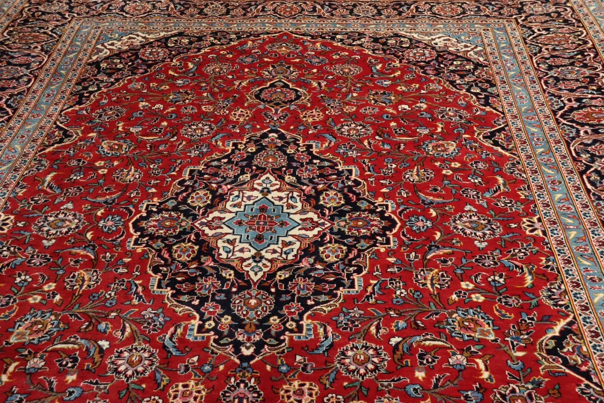 Handgeknüpfter Kashan Perserteppich, 249 × 354 cm, Wolle