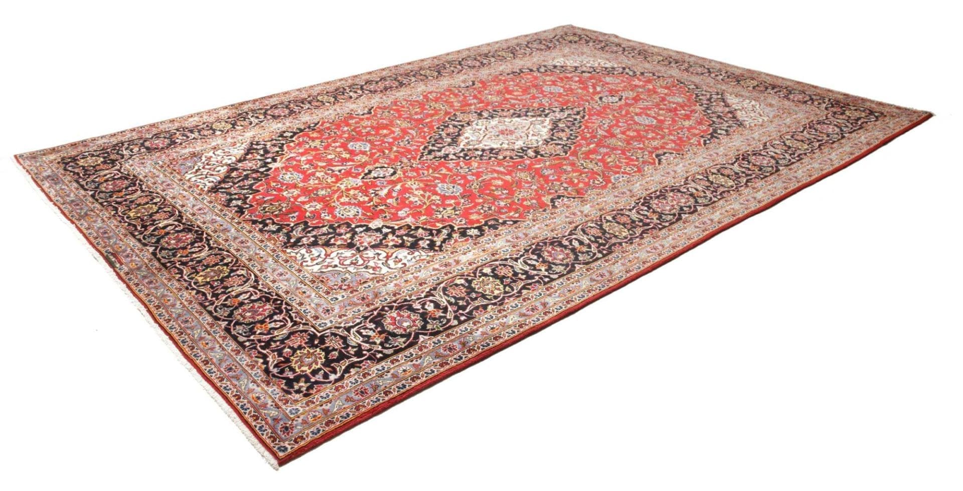 Handgeknüpfter Kashan Perserteppich 256 × 366 cm