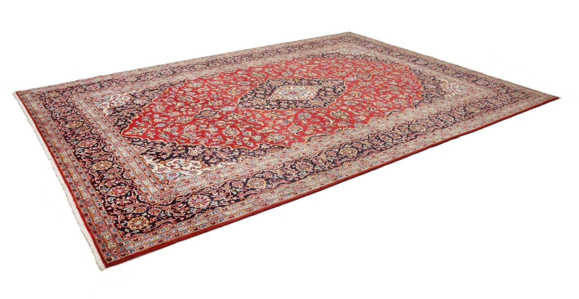 Handgeknüpfter Kashan Perserteppich, 251 × 350 cm, Wolle