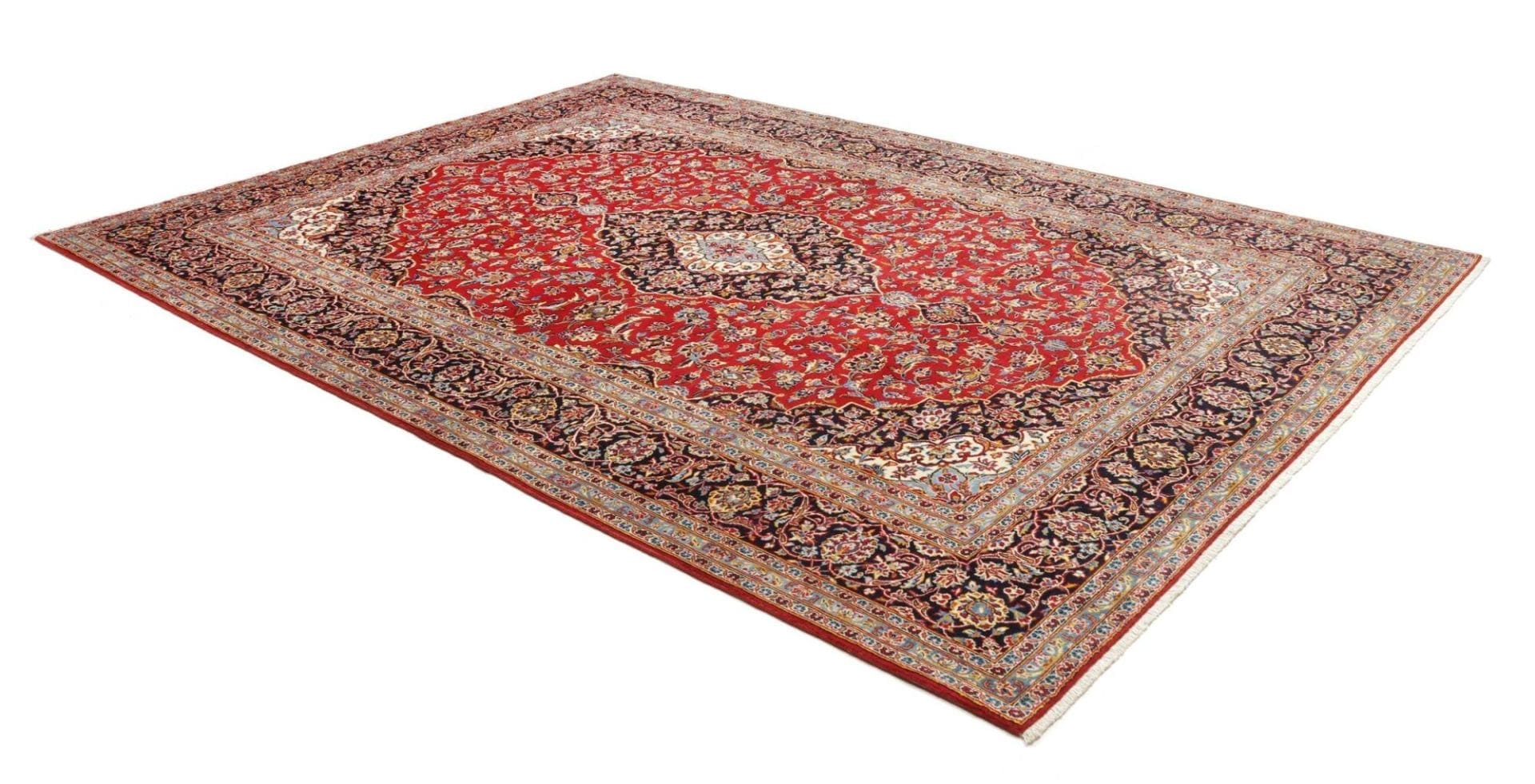 Handgeknüpfter Kashan Perserteppich, 251 × 350 cm, Wolle