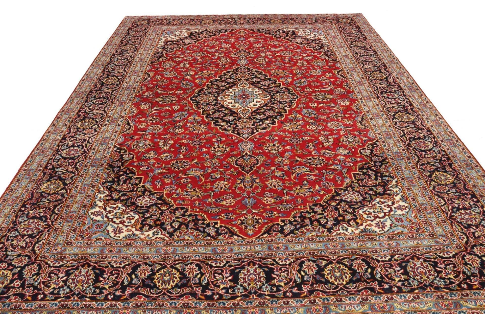 Handgeknüpfter Kashan Perserteppich, 251 × 350 cm, Wolle