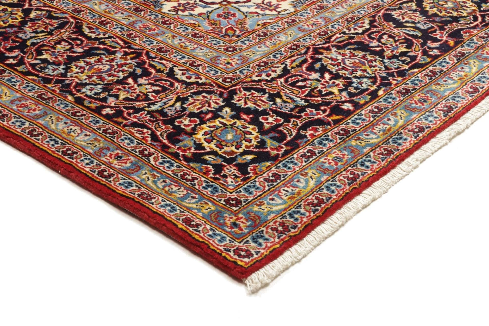Handgeknüpfter Kashan Perserteppich, 251 × 350 cm, Wolle