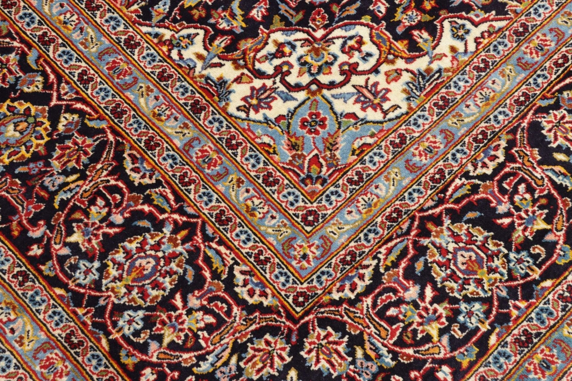 Handgeknüpfter Kashan Perserteppich, 251 × 350 cm, Wolle