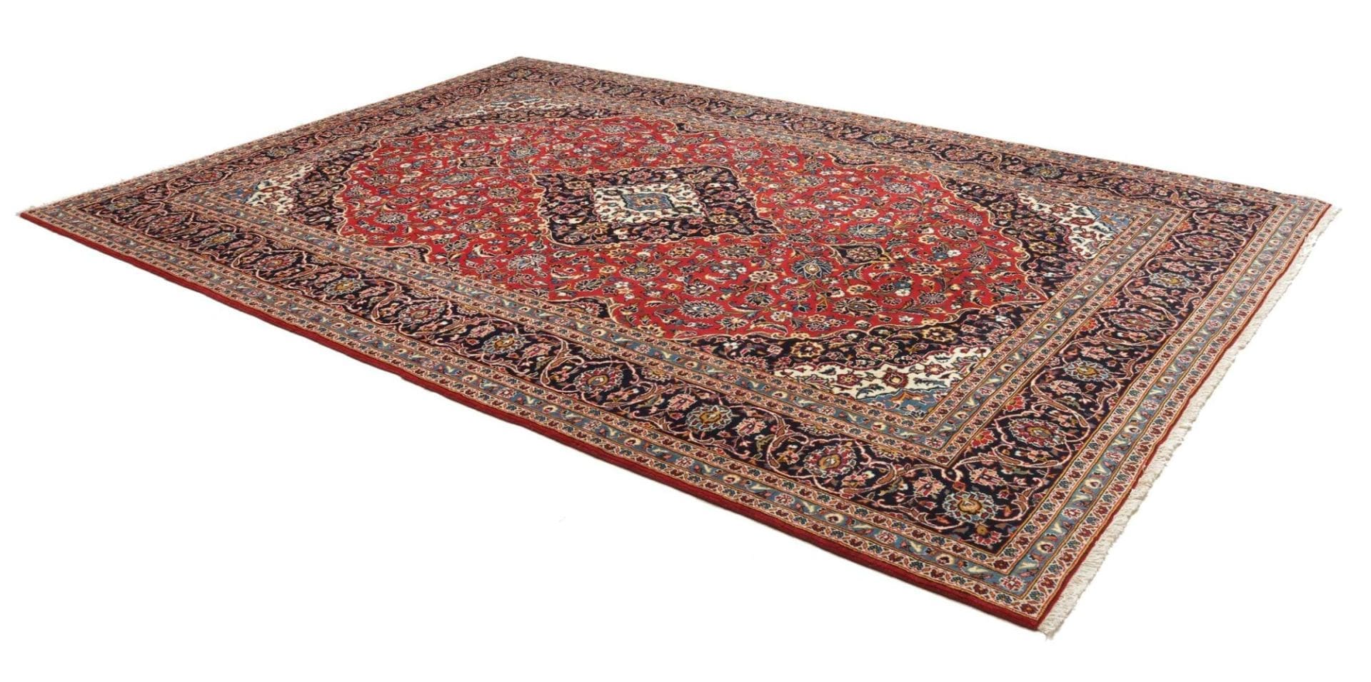 Handgeknüpfter Kashan Perserteppich, 253 × 368 cm, Wolle
