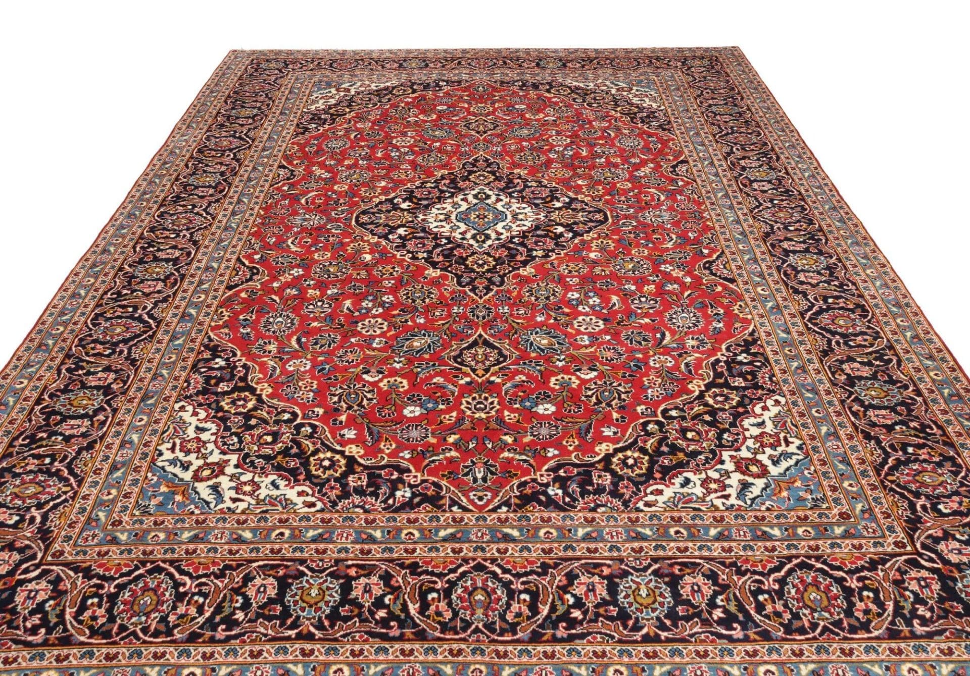 Handgeknüpfter Kashan Perserteppich, 253 × 368 cm, Wolle