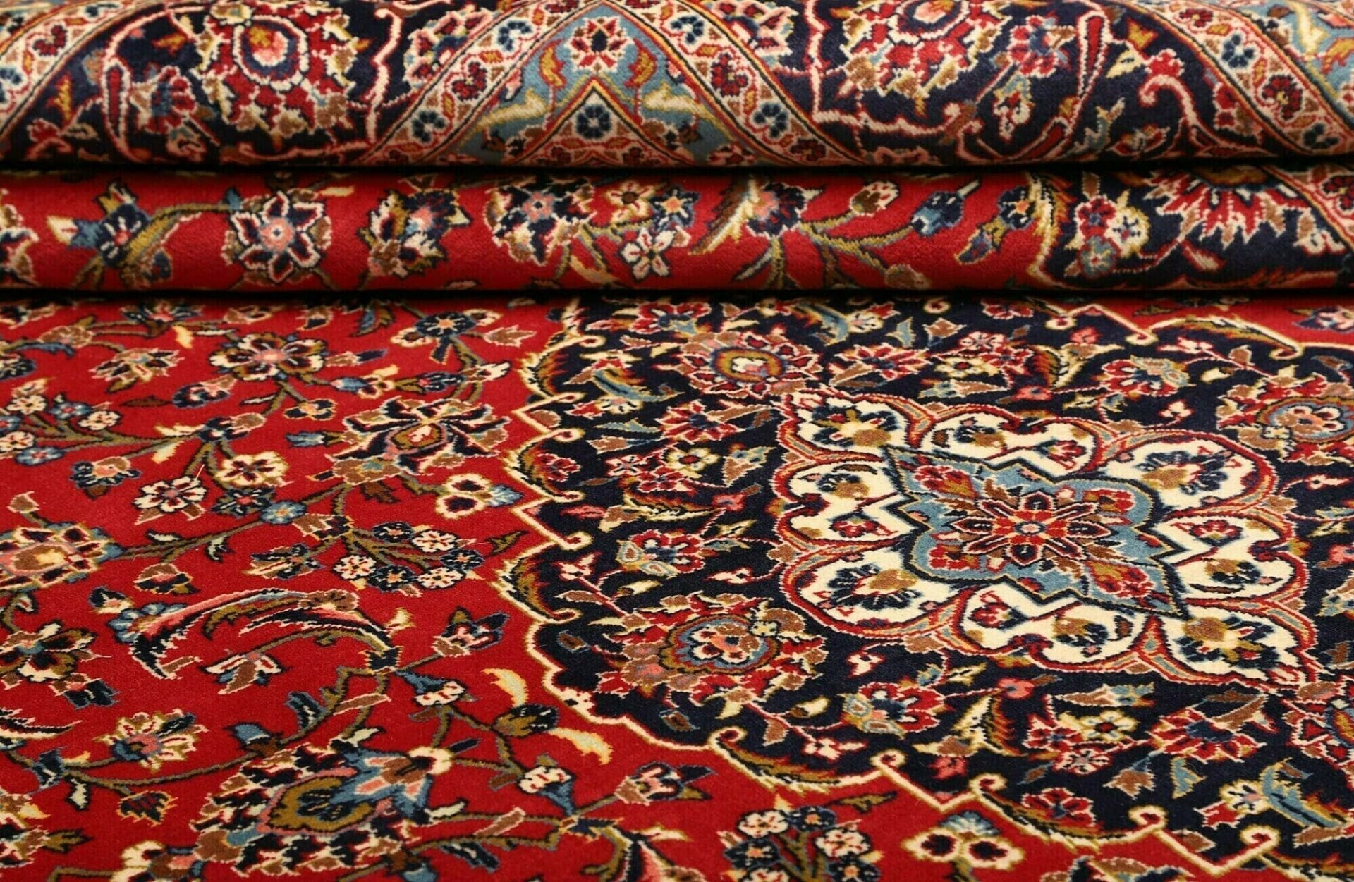 Handgeknüpfter Kashan Perserteppich 248 × 355 cm