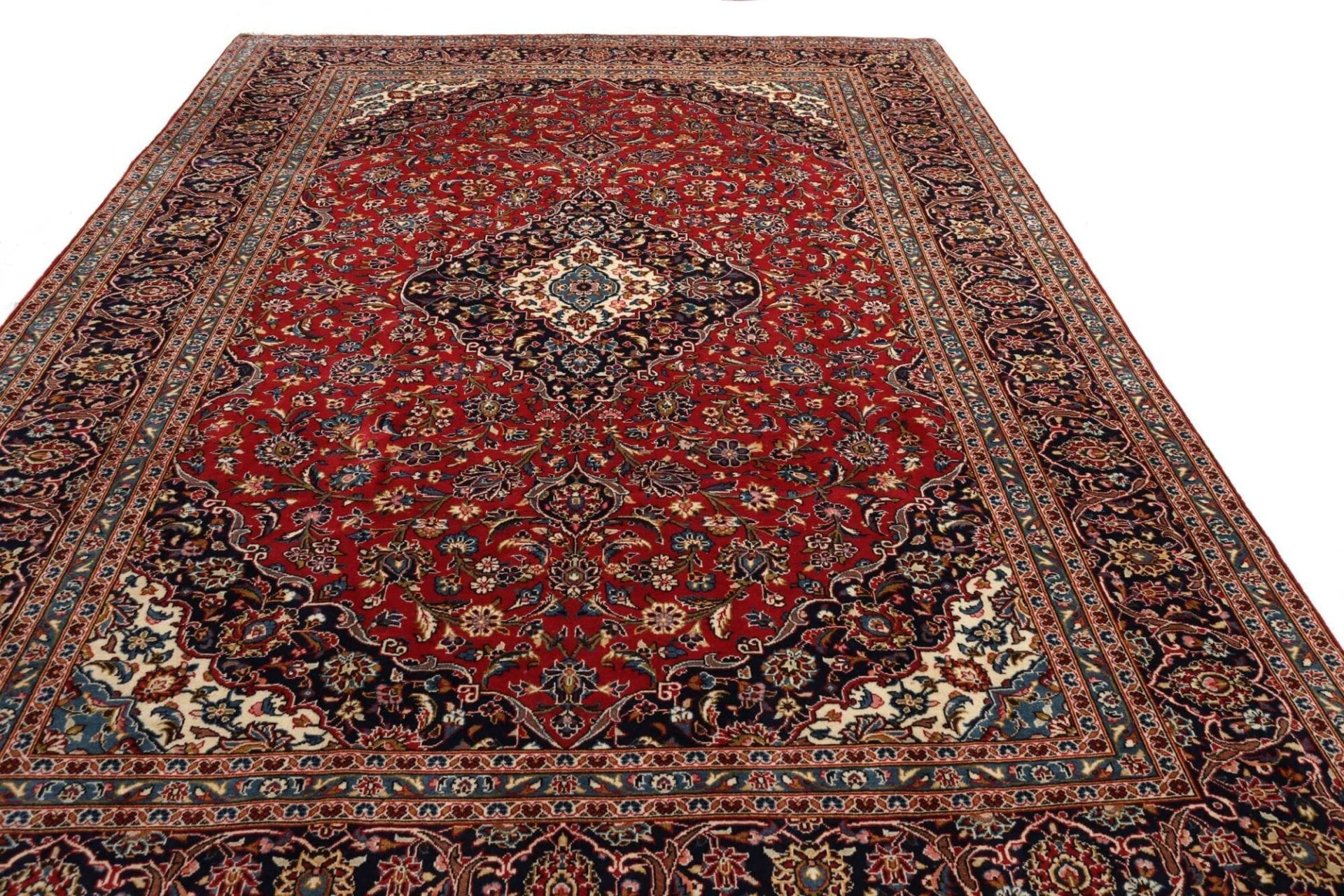 Handgeknüpfter Kashan Perserteppich 256 × 353 cm