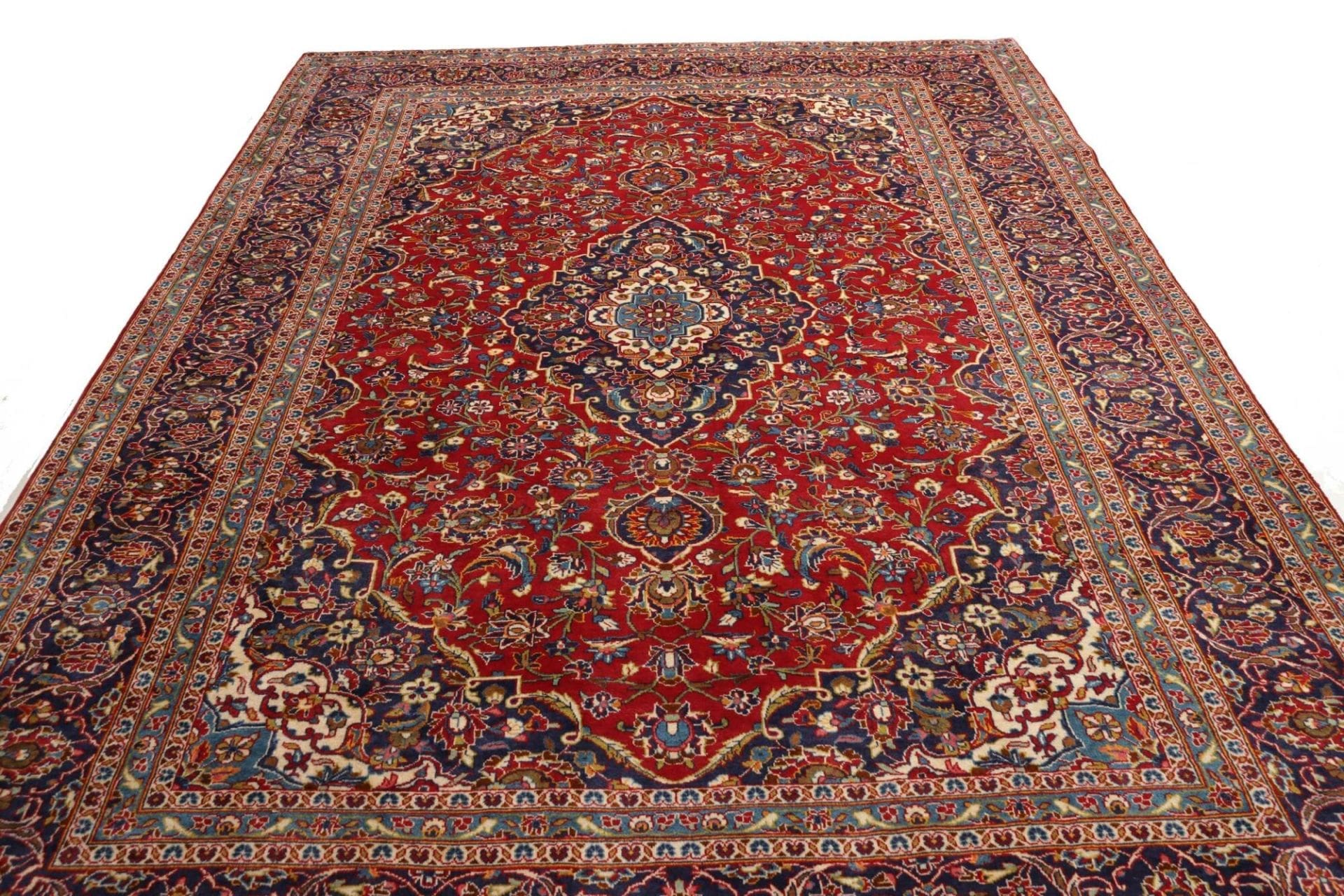 Handgeknüpfter Kashan Perserteppich 251 × 350 cm