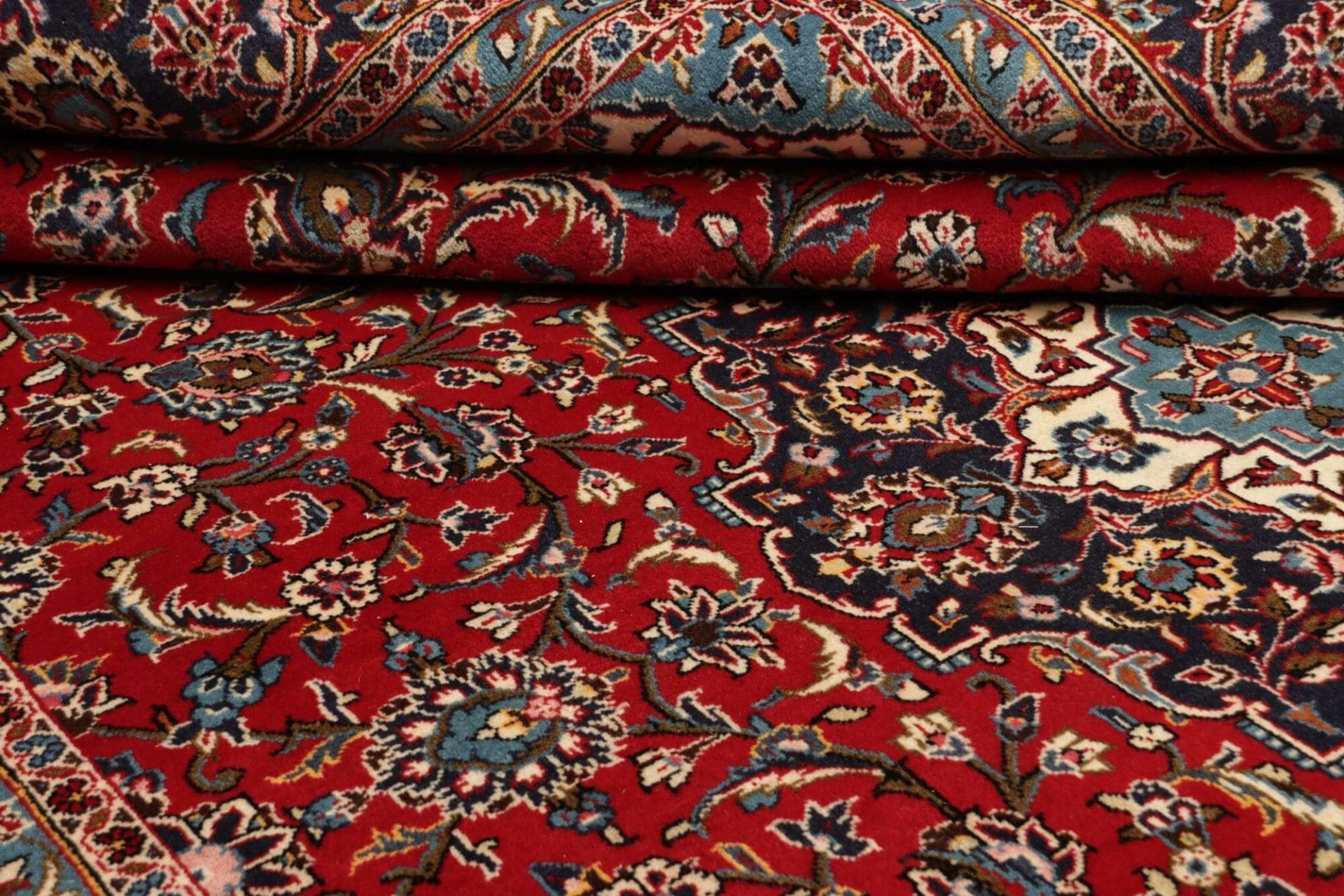 Kashan Perserteppich 253 × 360 cm aus Wolle, handgeknüpft