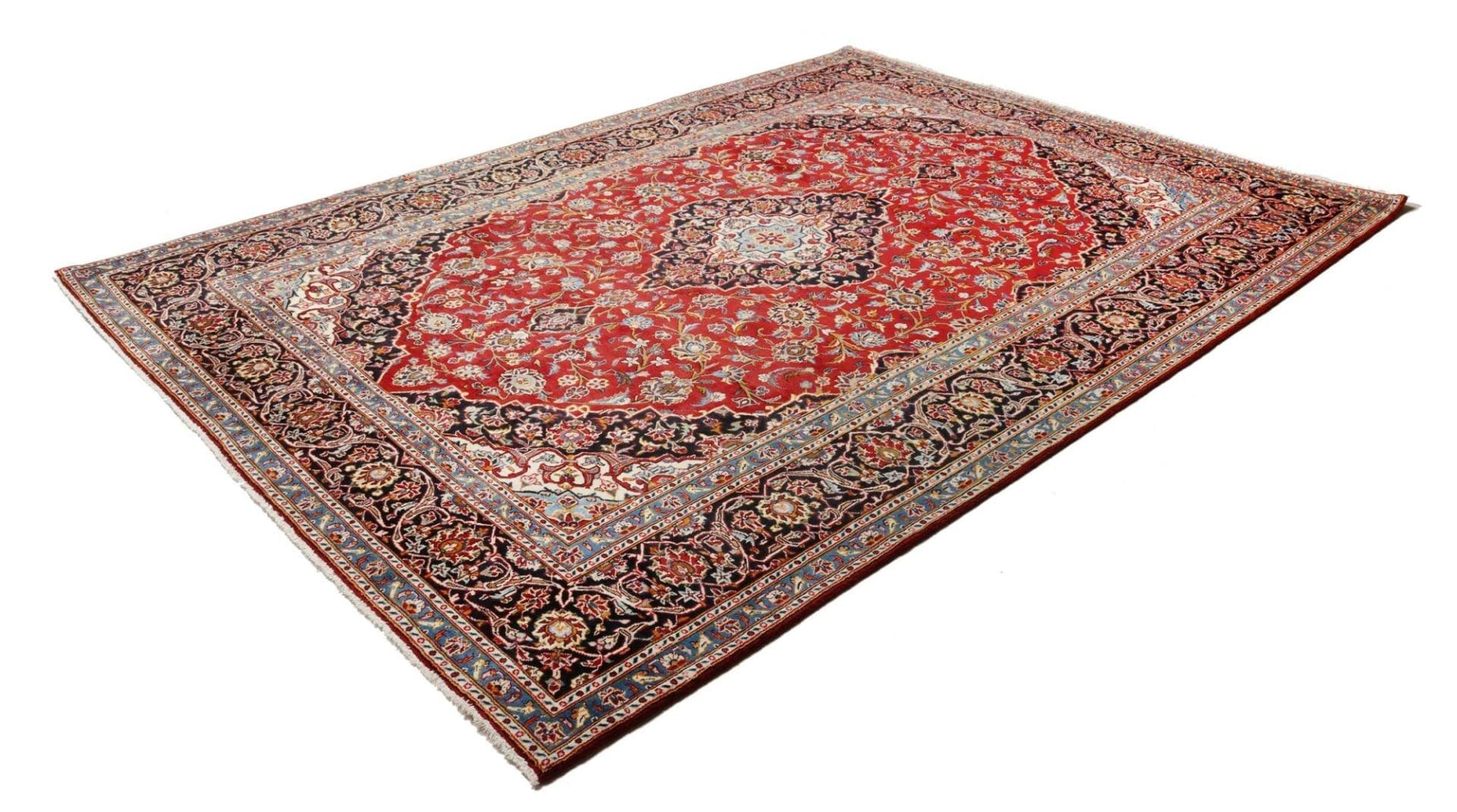 Handgeknüpfter Kashan Perserteppich, 250 × 343 cm, Wolle