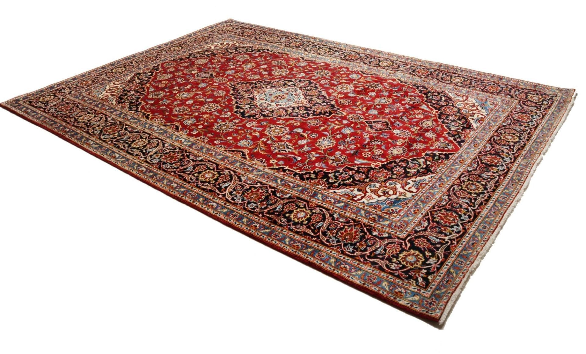 Handgeknüpfter Kashan Perserteppich, 250 × 343 cm, Wolle