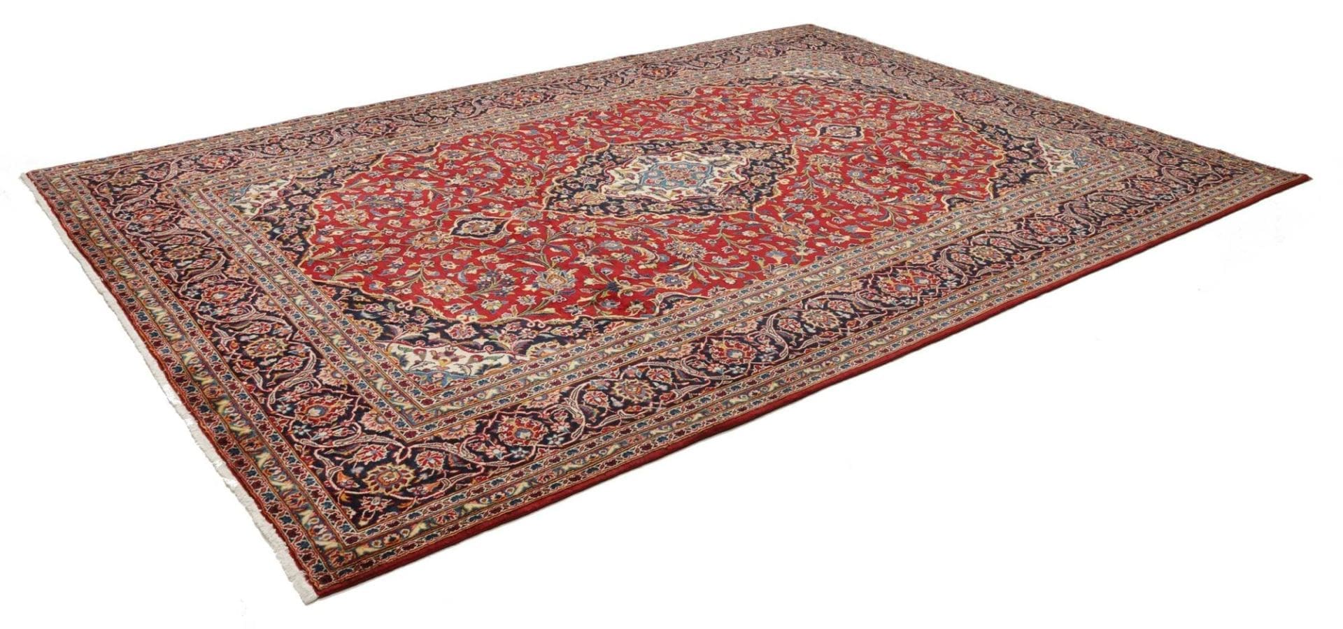 Handgeknüpfter Kashan Perserteppich, 263 × 358 cm, Wolle