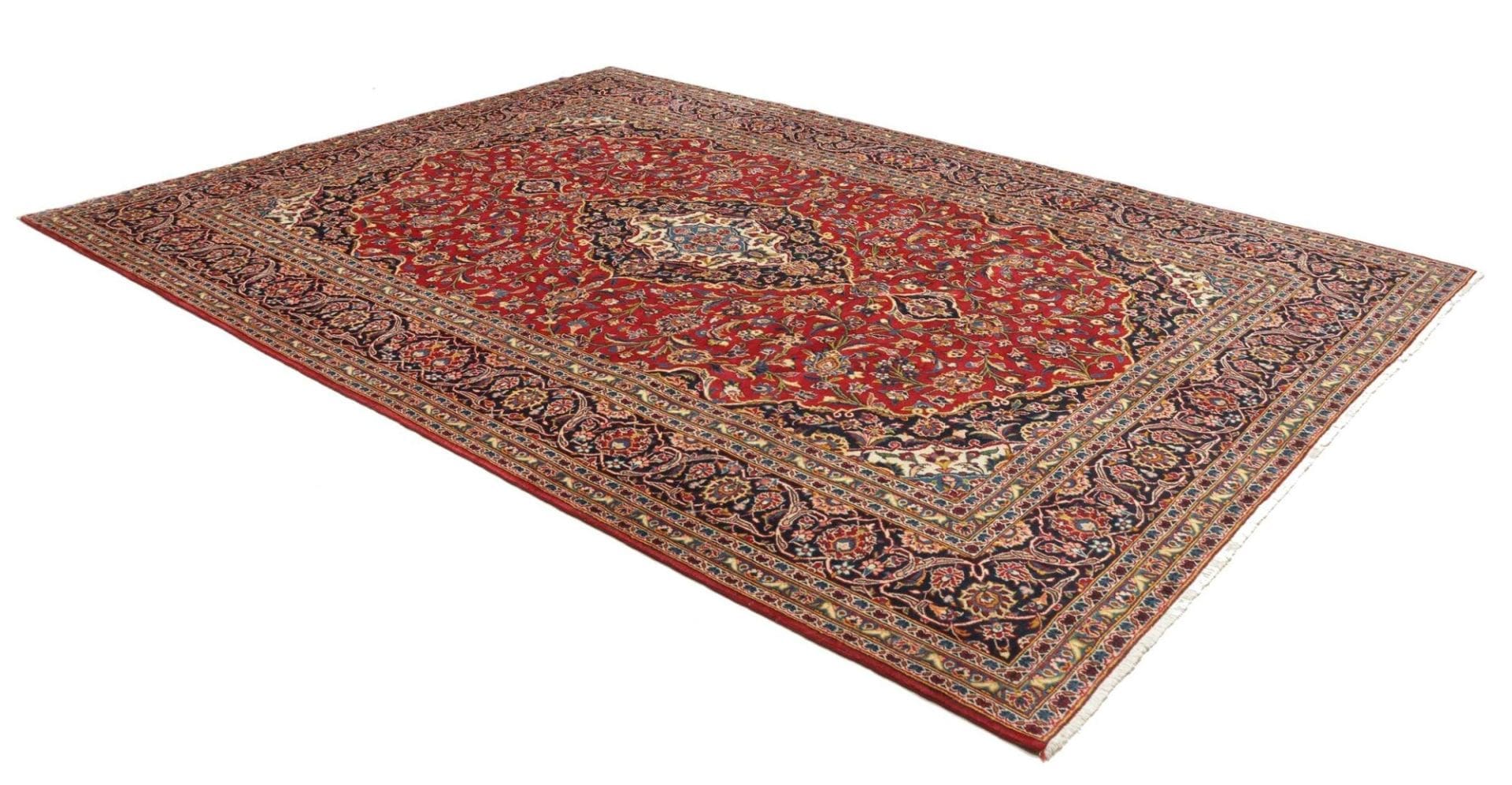 Handgeknüpfter Kashan Perserteppich, 263 × 358 cm, Wolle