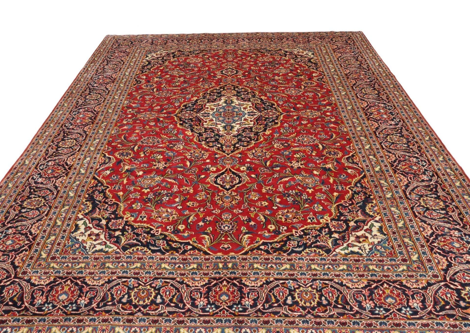 Handgeknüpfter Kashan Perserteppich, 263 × 358 cm, Wolle